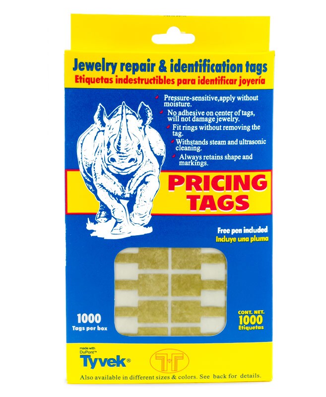 Jewelry Price Tags - Rectangle Gold (Package of 1000)