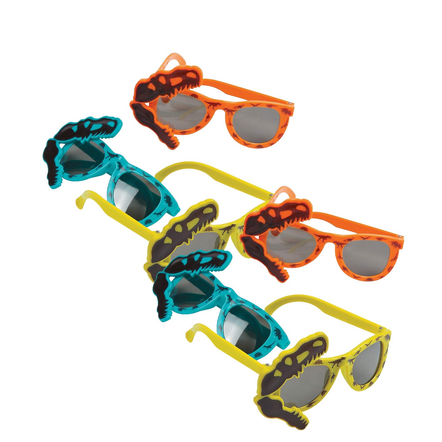 5&#x22; x 1 3/4&#x22; Kids Dino Dig T-Rex Skull Plastic Novelty Sunglasses 12 Pieces