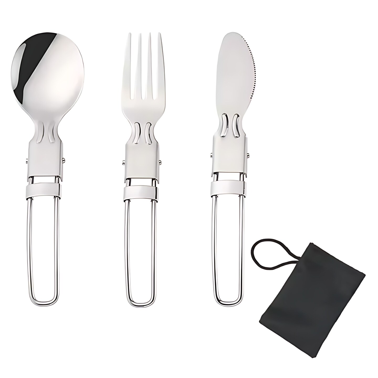 Kitcheniva Portable Cutlery Set - Folding Spoon, Fork & Knife for Camping, Travel, and Lunch