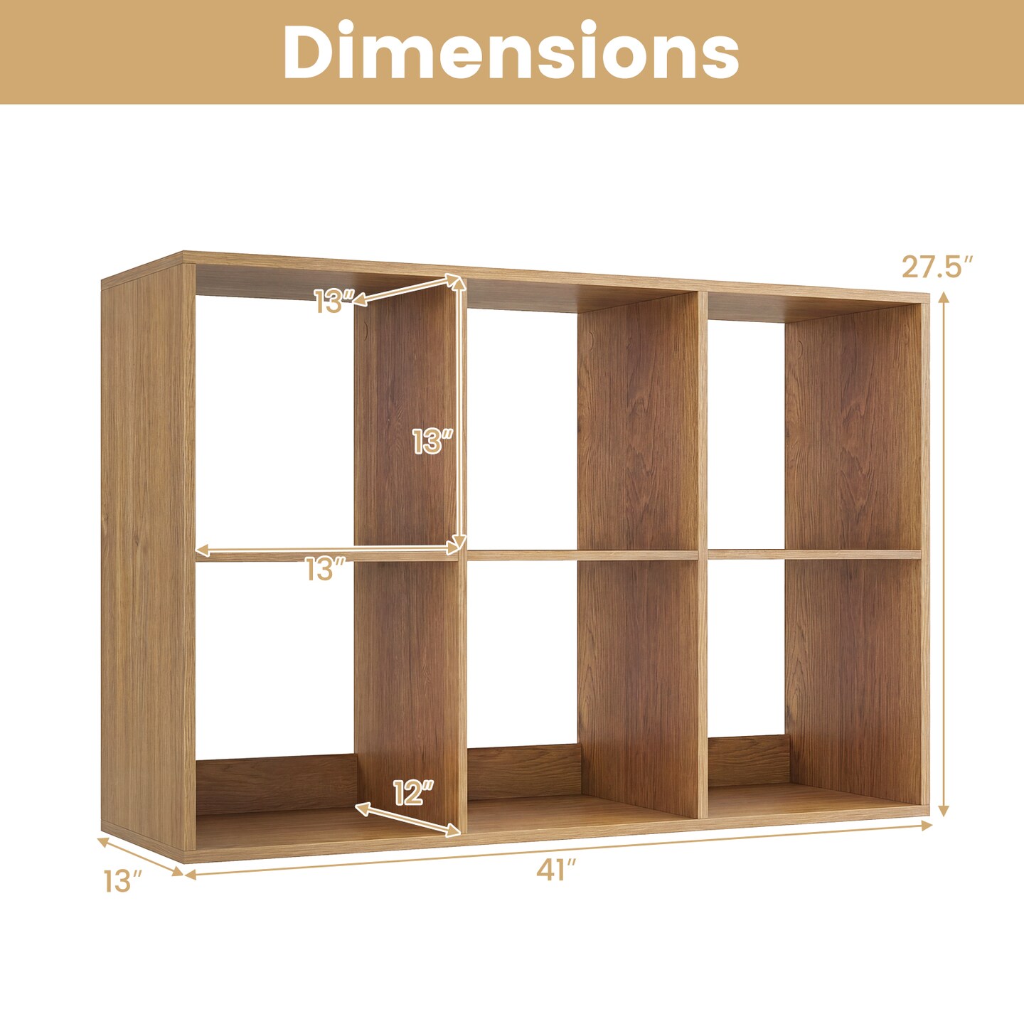 Freestanding Cube Storage Shelf Organizer Engineered Wood Bookcase with Open Compartments and Wide Tabletop for Home Office
