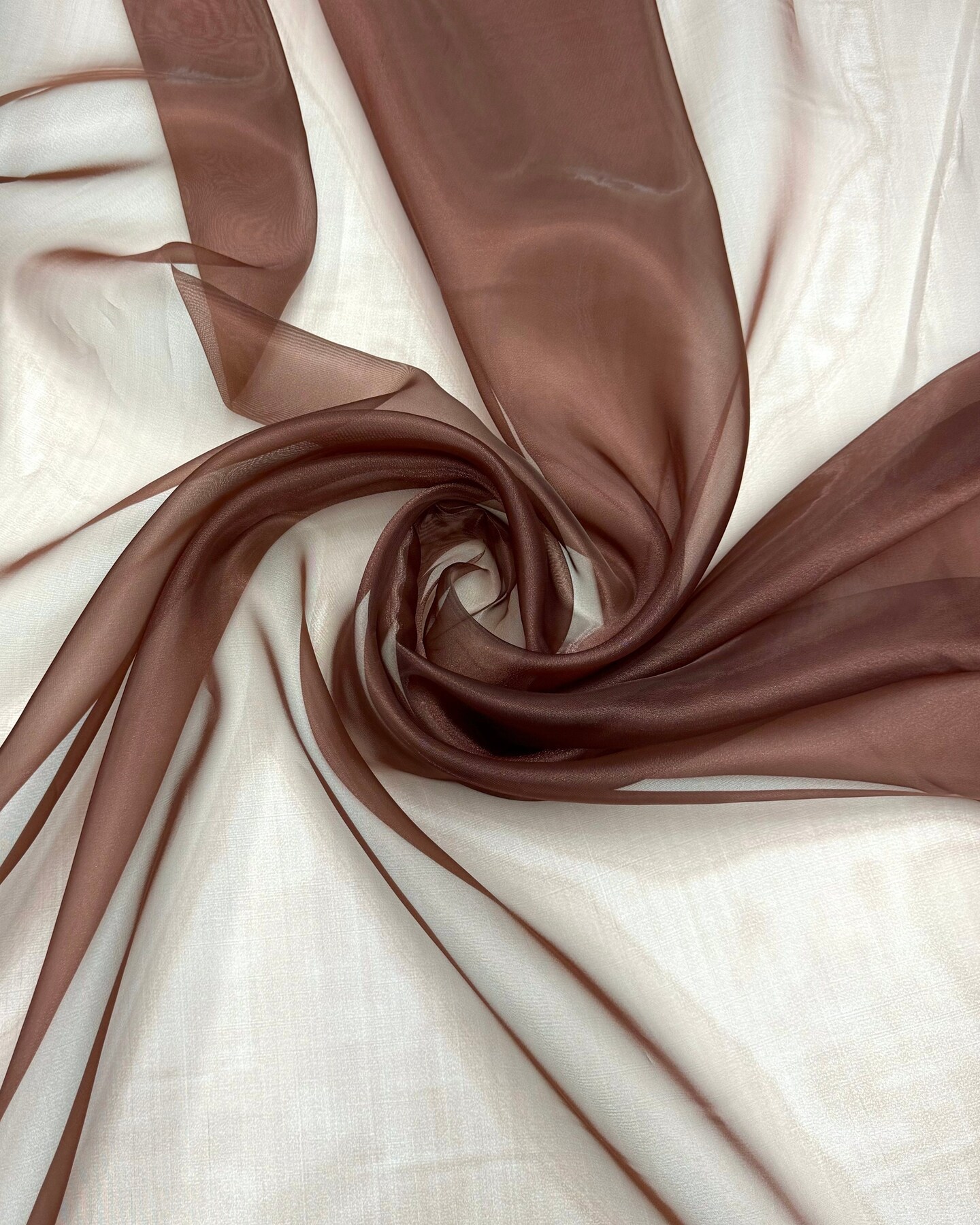 Chocolate Crystal Organza Fabric by the Yard, 60" Wide Sheer Lightweight Organza for Wedding Dresses, Event Decor, Curtains & Sewing