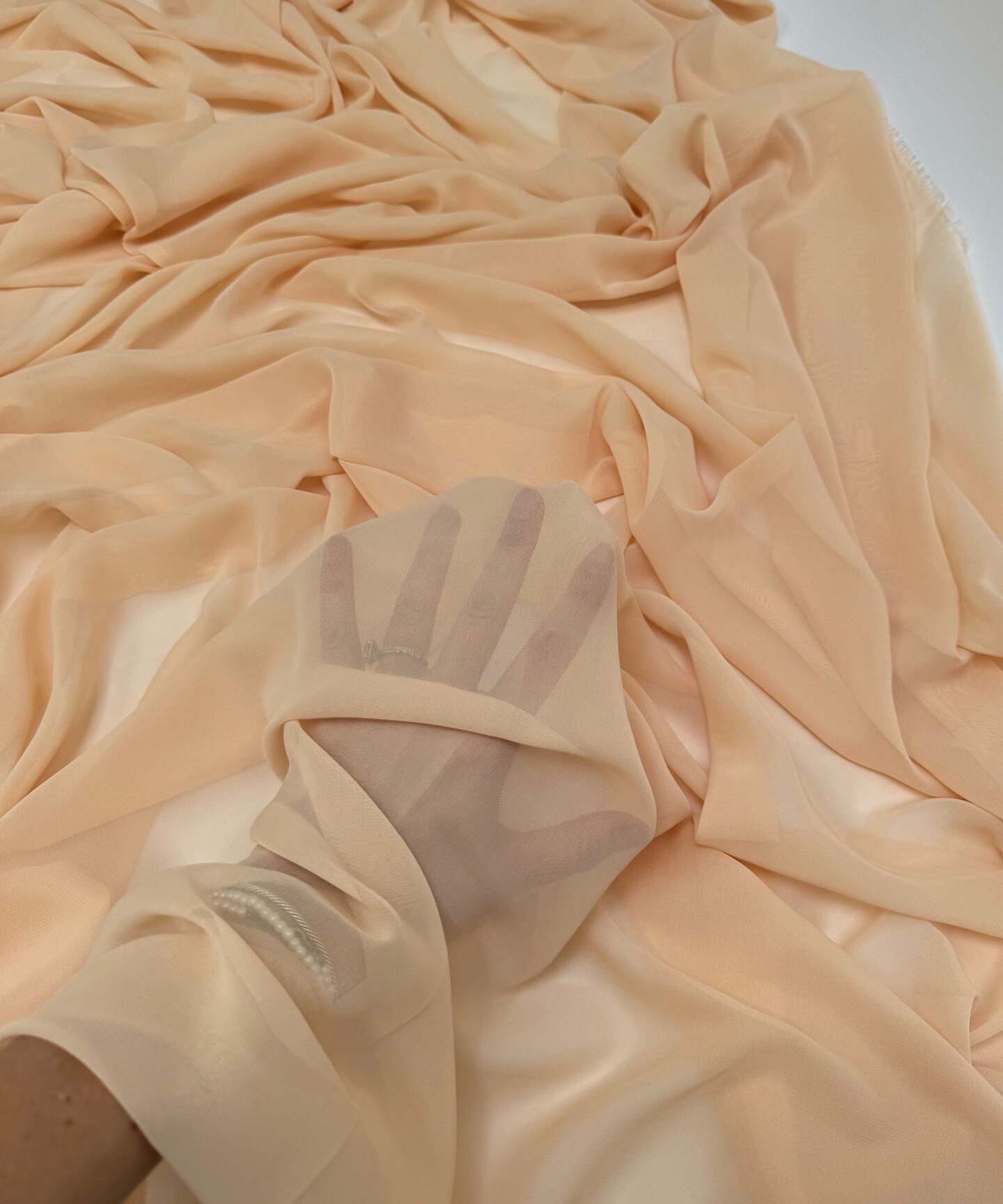 Champagne Matte Chiffon Fabric by the Yard, 58" Wide Lightweight Sheer Draping Fabric for Chuppah, Wedding Arch, Table Runner