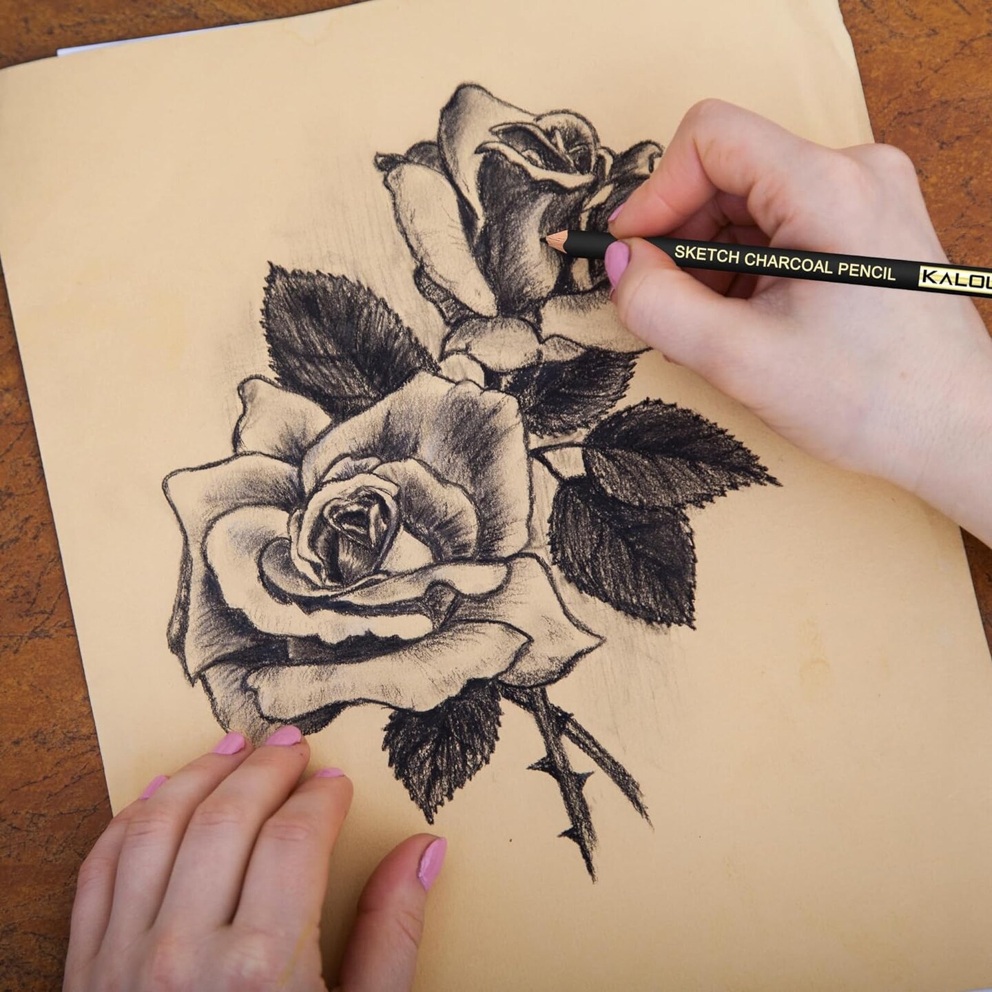 Professional Charcoal Pencil Set – 12 Pieces of Soft, Medium, and Hard Pencils for Drawing, Sketching, Shading, for Beginners & Artists