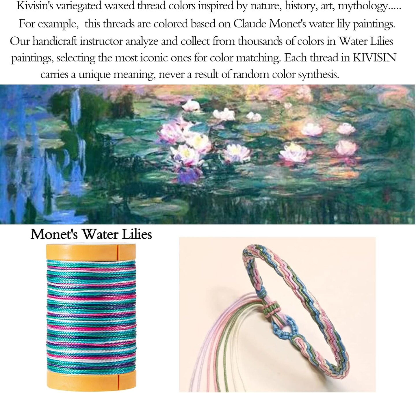 Variegated Waxed Thread 8 Vibrant Color, 0.5mm Wax Coated String 82Yards/Spool, Polyester Wax Cord for Micro Macrame, Bracelets Braiding, Jewelry Making, Beading, Knoting and Kumihimo