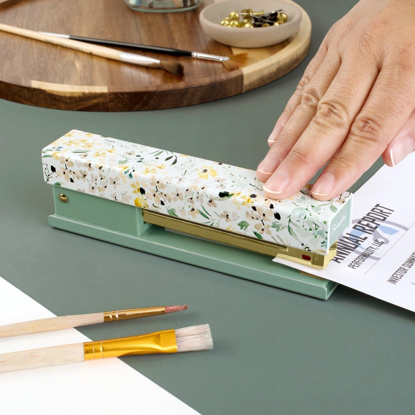Stapler, 20 Sheet Capacity, Full Strip, Wildflowers, Colorful Fashion Design (S700034)