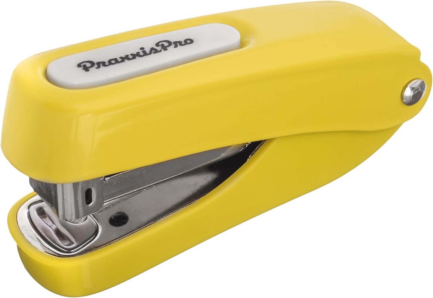 Aria-Plus Half-Strip Mini Stapler - Durable, Compact, and Colorful Stapler for Office and Travel Use, Compatible with Standard 26/6 Staples, Yellow