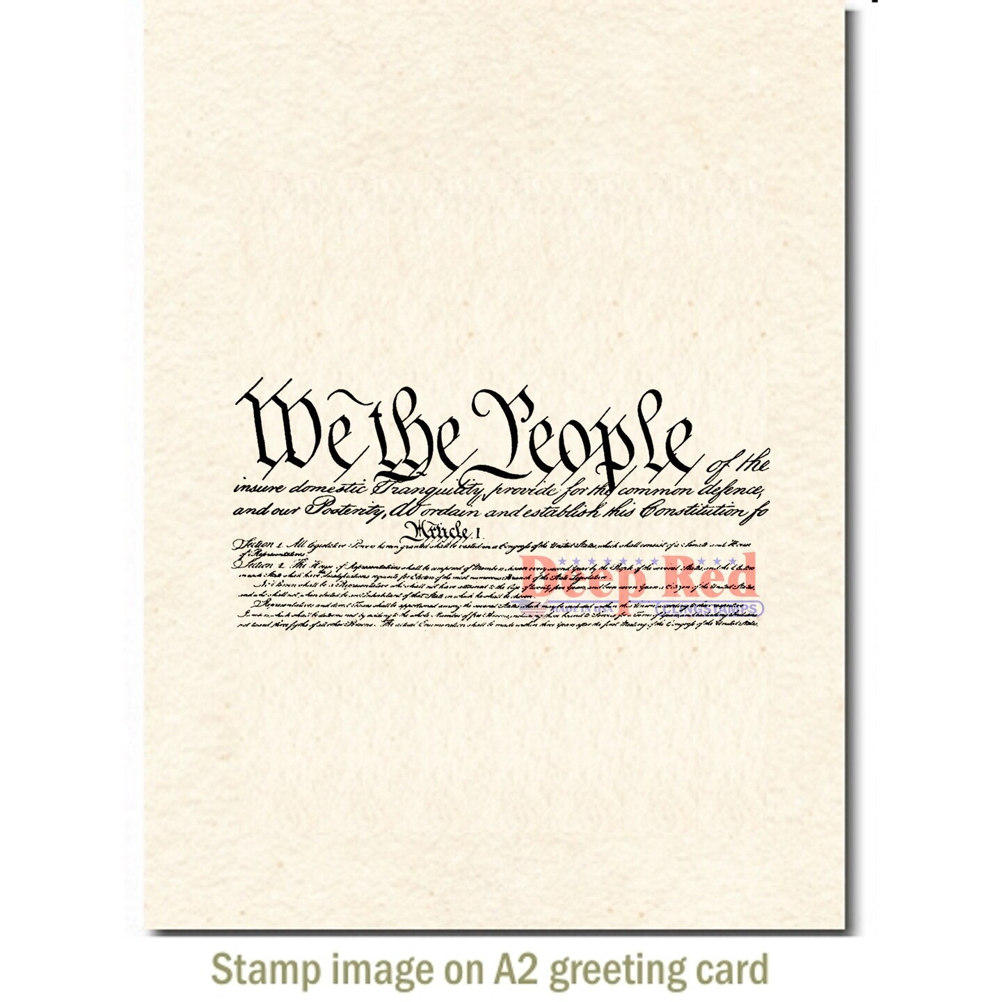 Deep Red Stamps We The People Rubber Cling Stamp