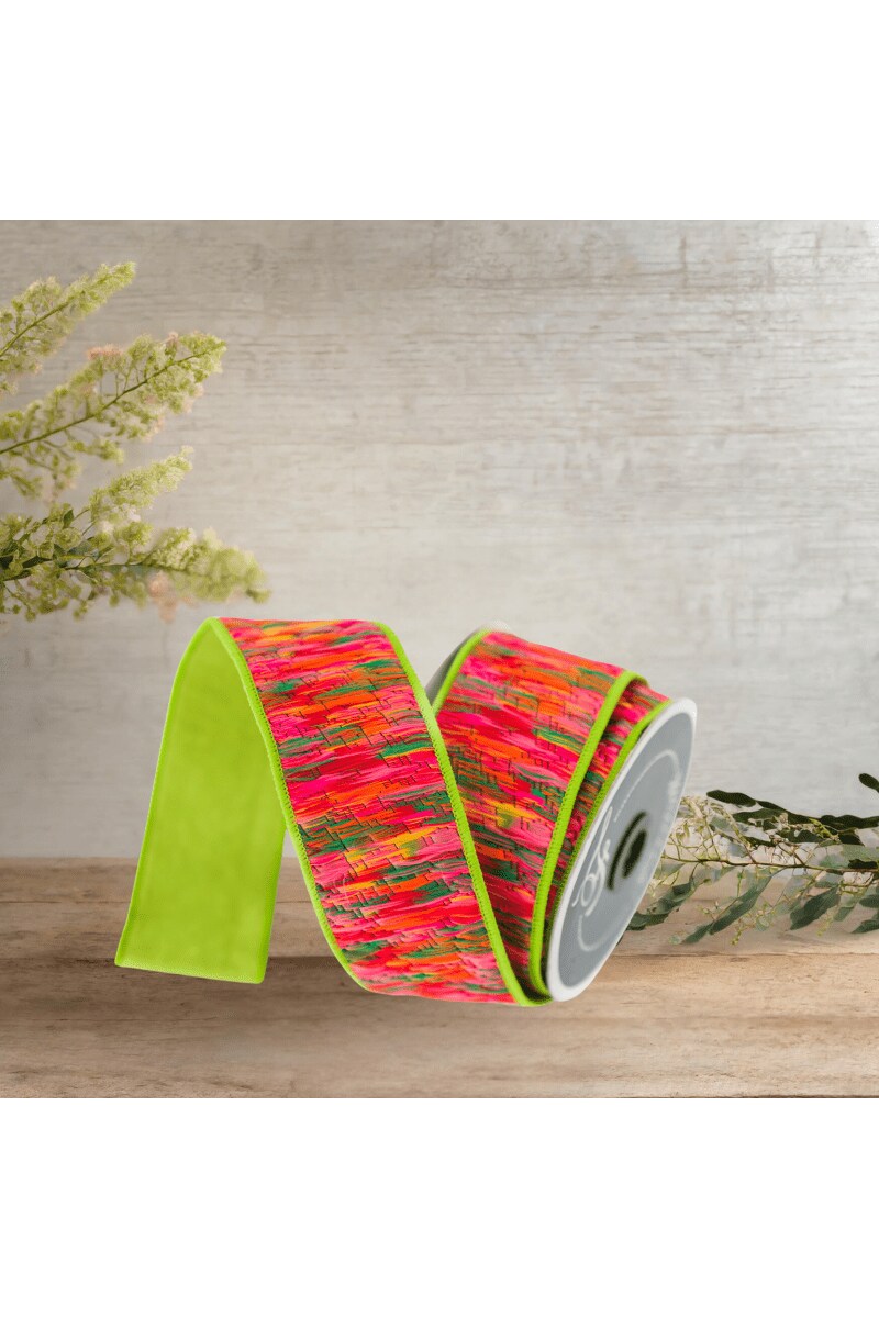 2&#x22; Groovy Loom Ribbon: Apple Green (5 Yards)