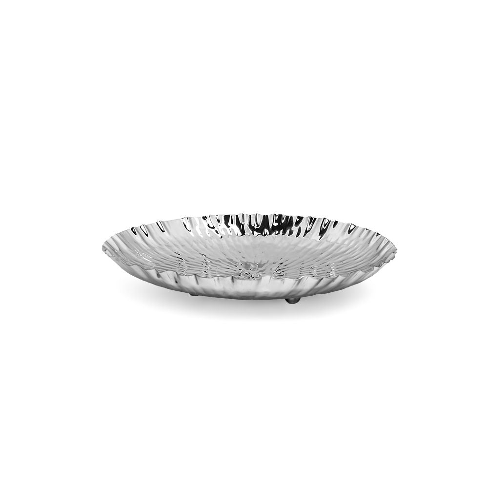 Stainless Steel Hammered Design Round Platter