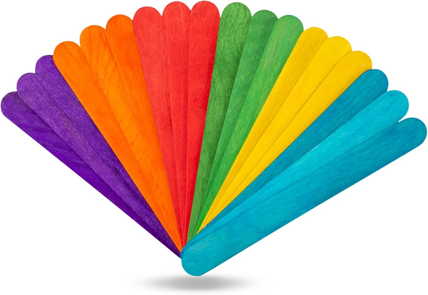 60 Colored Jumbo Wooden Craft Sticks – 6” Rainbow Popsicle & Lollipop Sticks for DIY & Art Projects