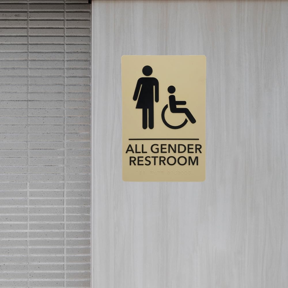 ADA-Compliant Wayfinding Signs – Durable, Non-Glare, Scratch-Resistant & Ready to Install. Featuring Grade 2 Braille & Raised Tactile Text, These Premade Signs Ensure Easy Compliance for Businesses 2 Pack