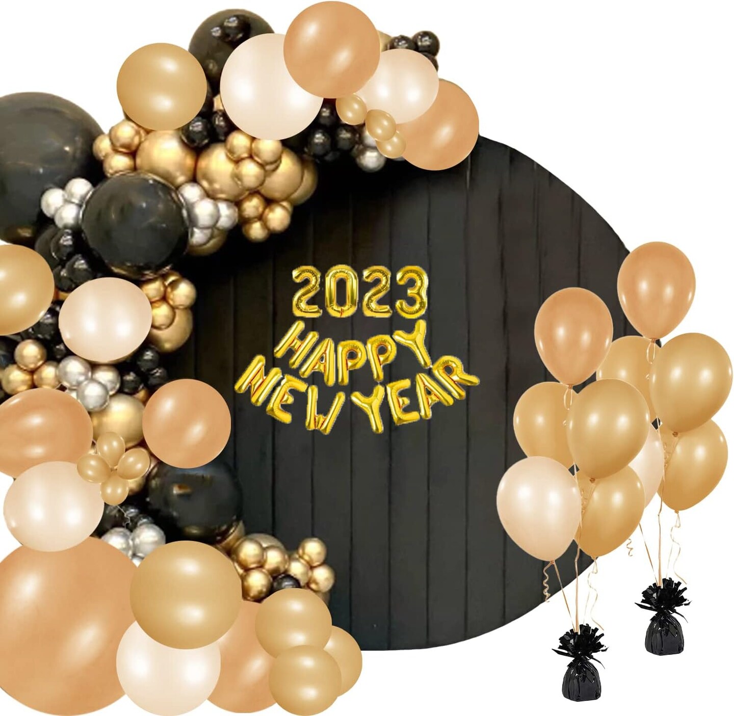 Metallic Balloon Weights, Birthday Party Favors, Novelty and Gag Gifts, 5.5&#x22; Inches, 12-Pack (Black)
