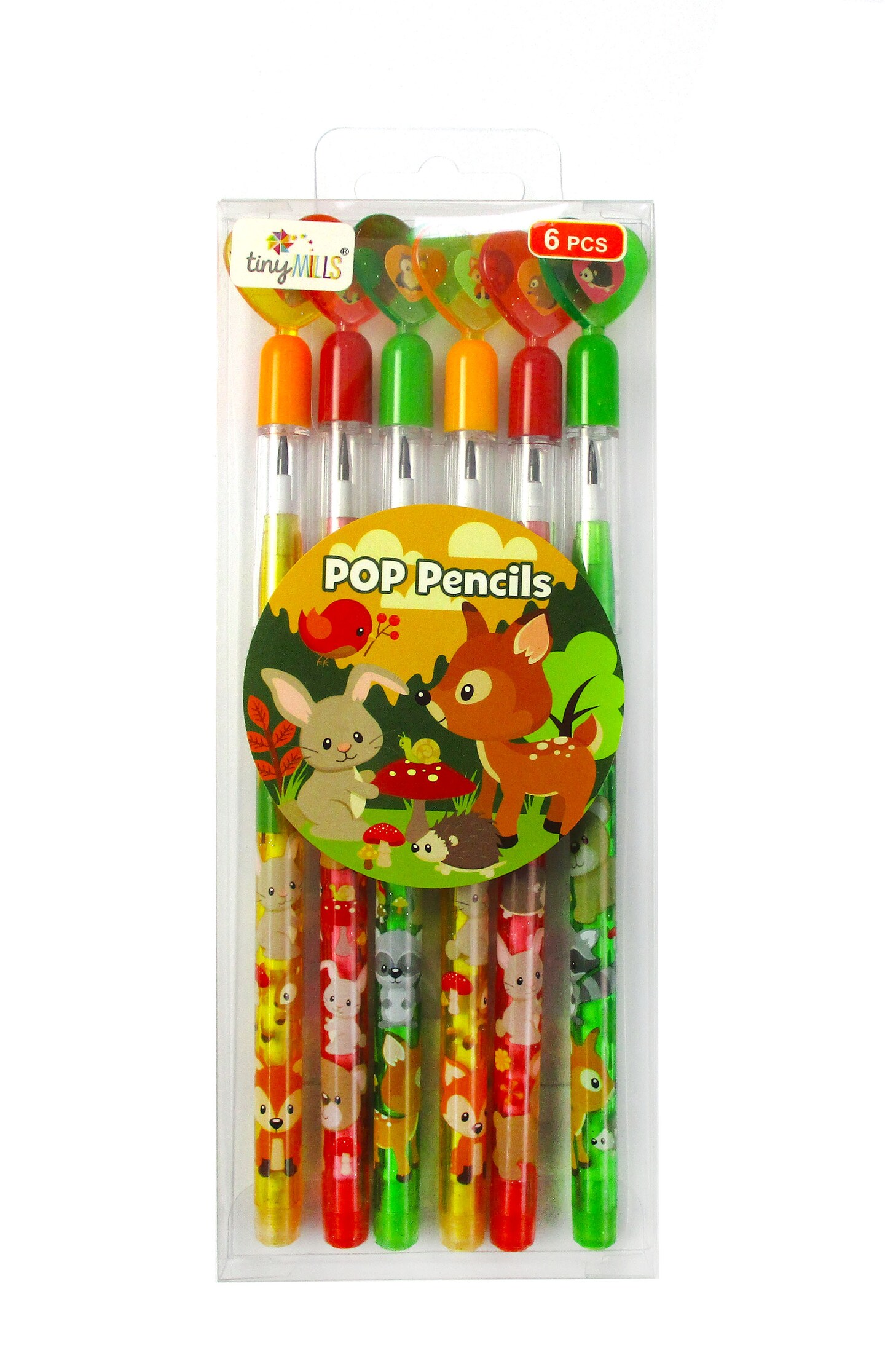 Woodland Animals 6 Pcs Multi Point Pencils Easter Basket Stuffer