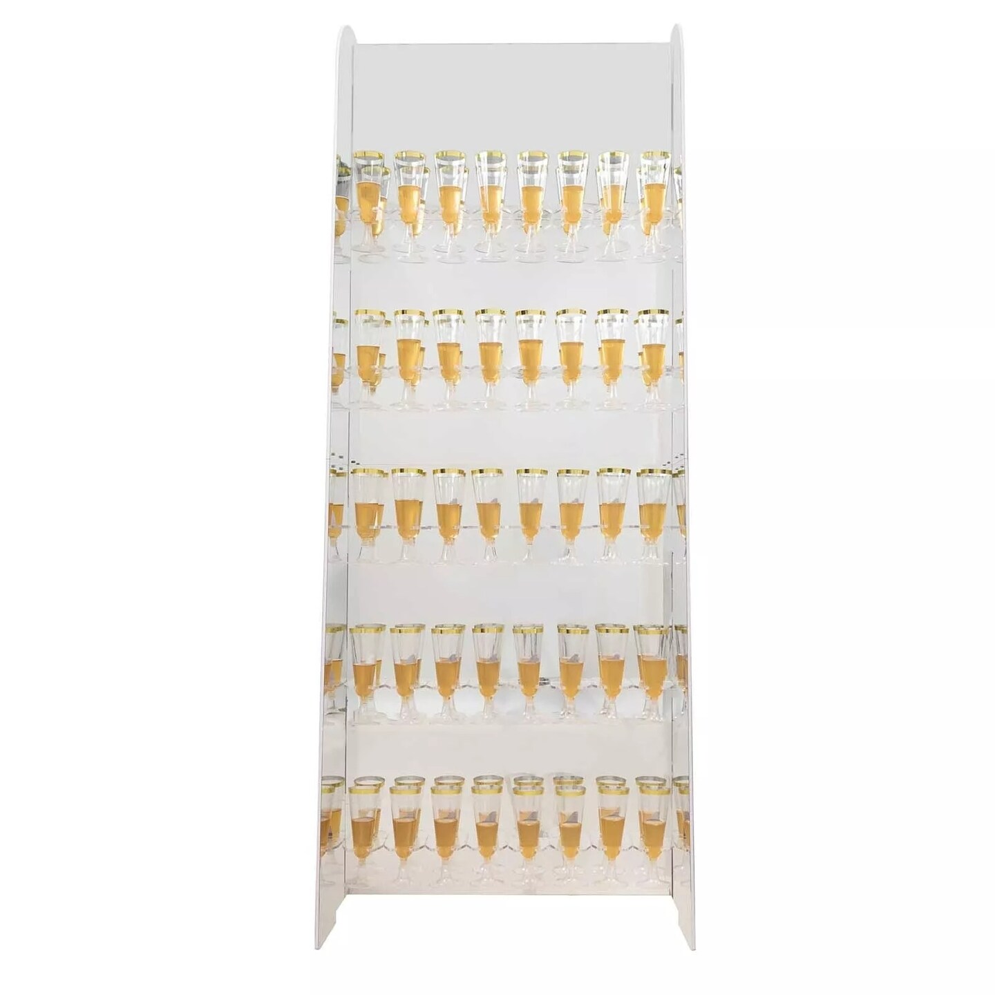Silver 5 ft Foam 5-Tier Wine Glass Rack Champagne Flute Holder Stand Party