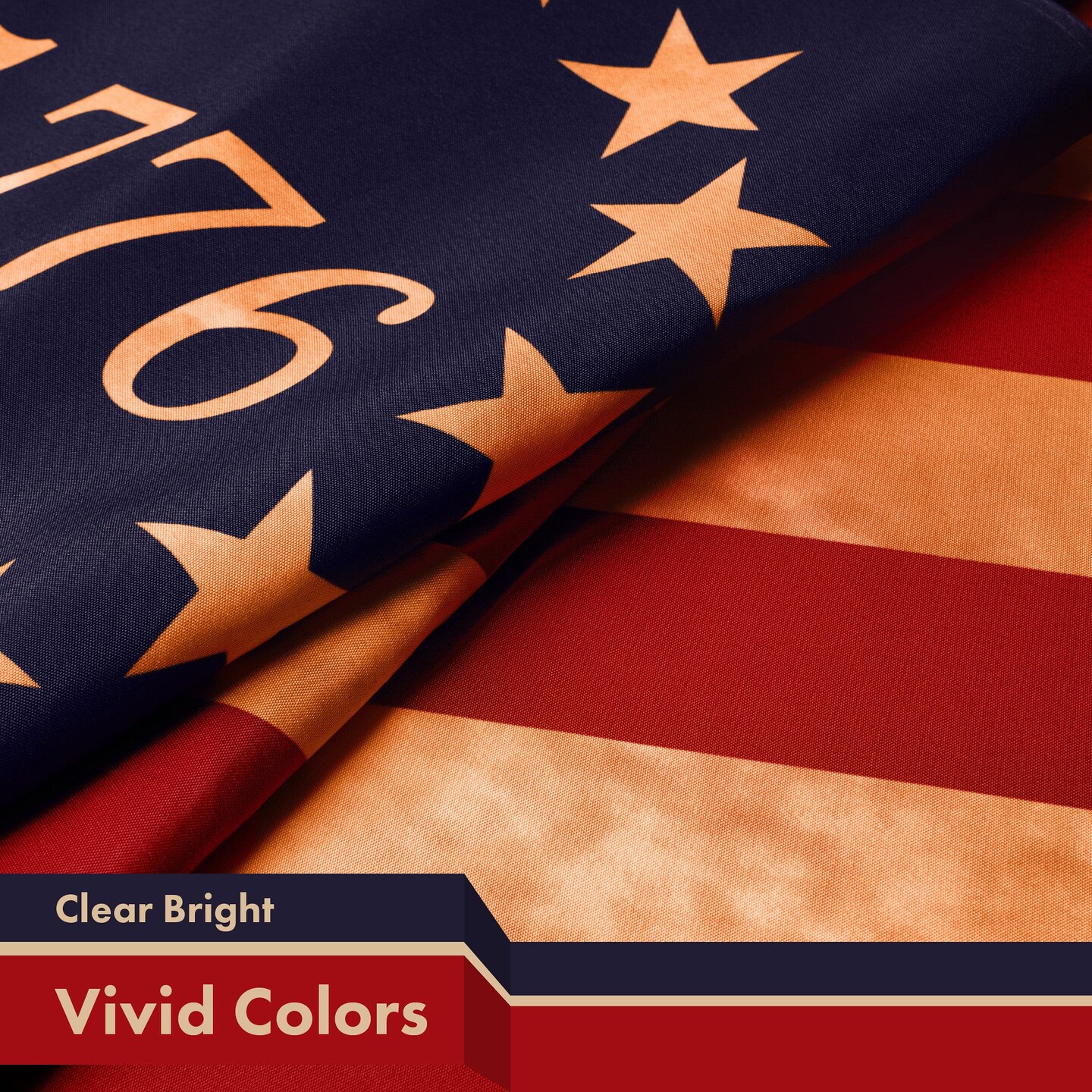 G128 2 Pack: Betsy Ross 1776 Tea-Stained Flag | 3x5 Ft | LiteWeave Pro Series Printed 300D Polyester | Historical Flag, Vibrant Colors, Brass Grommets, Thicker and More Durable Than 100D 75D Polyester