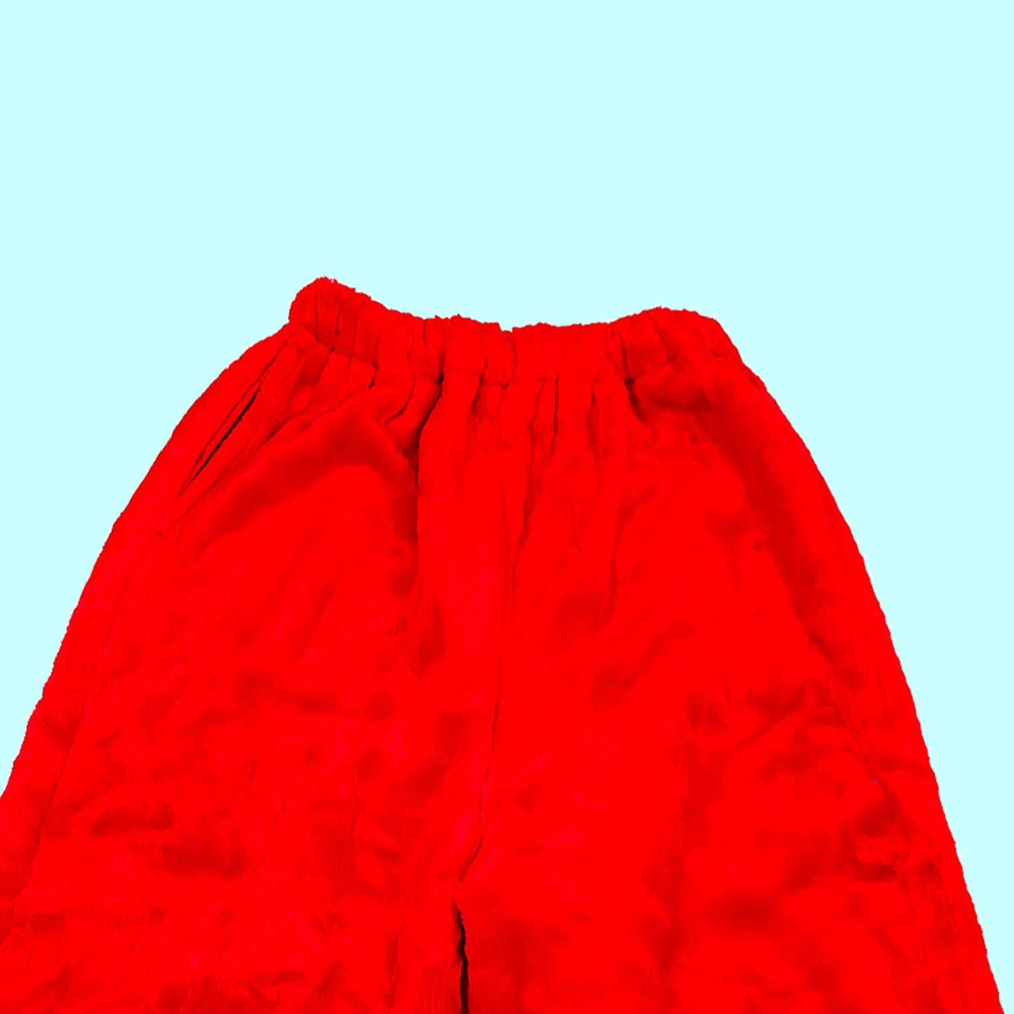 Professional Santa Pants in Deluxe Red Plush with Elastic Waist and Side Pockets Replacement Option