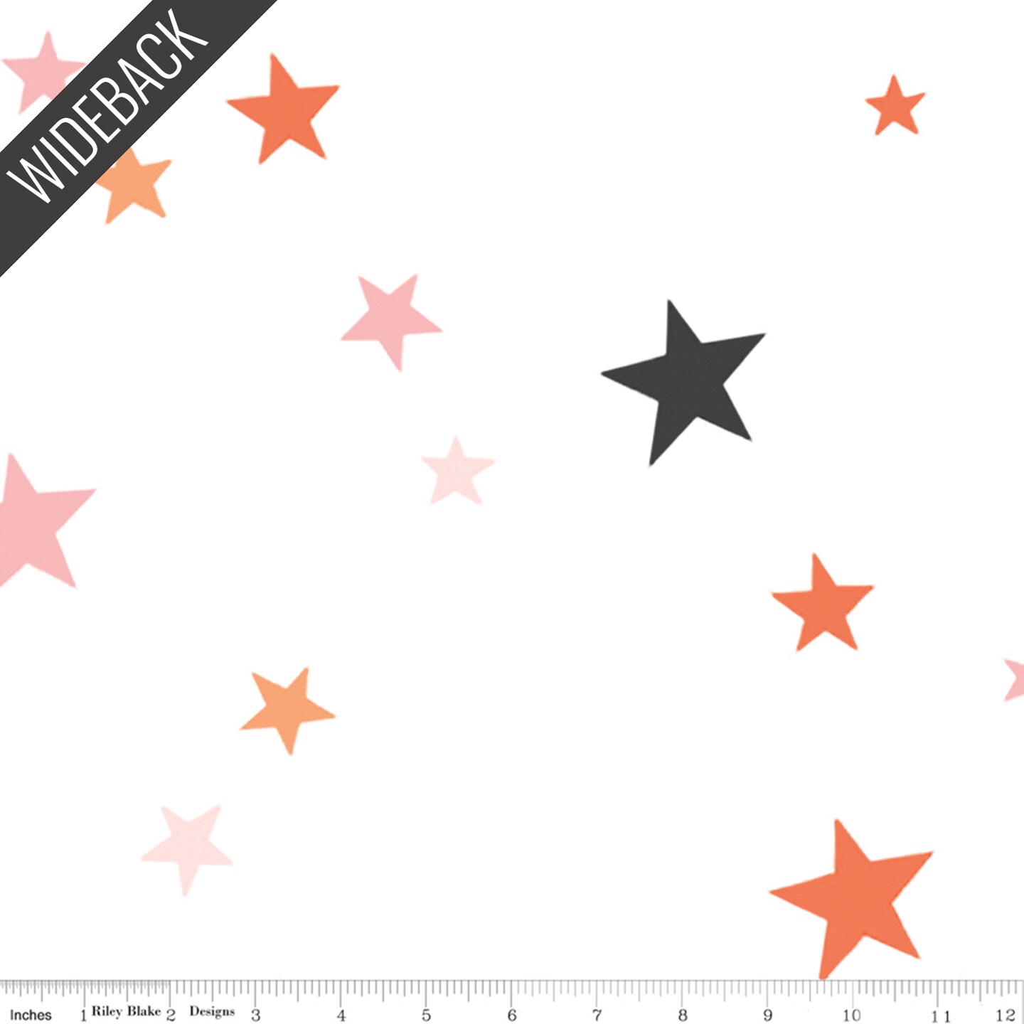 Hey Pumpkin Stars Wideback (108 Inch) in White (wb16040-white) | Hey Pumpkin | My Mind&#x27;s Eye | Riley Blake