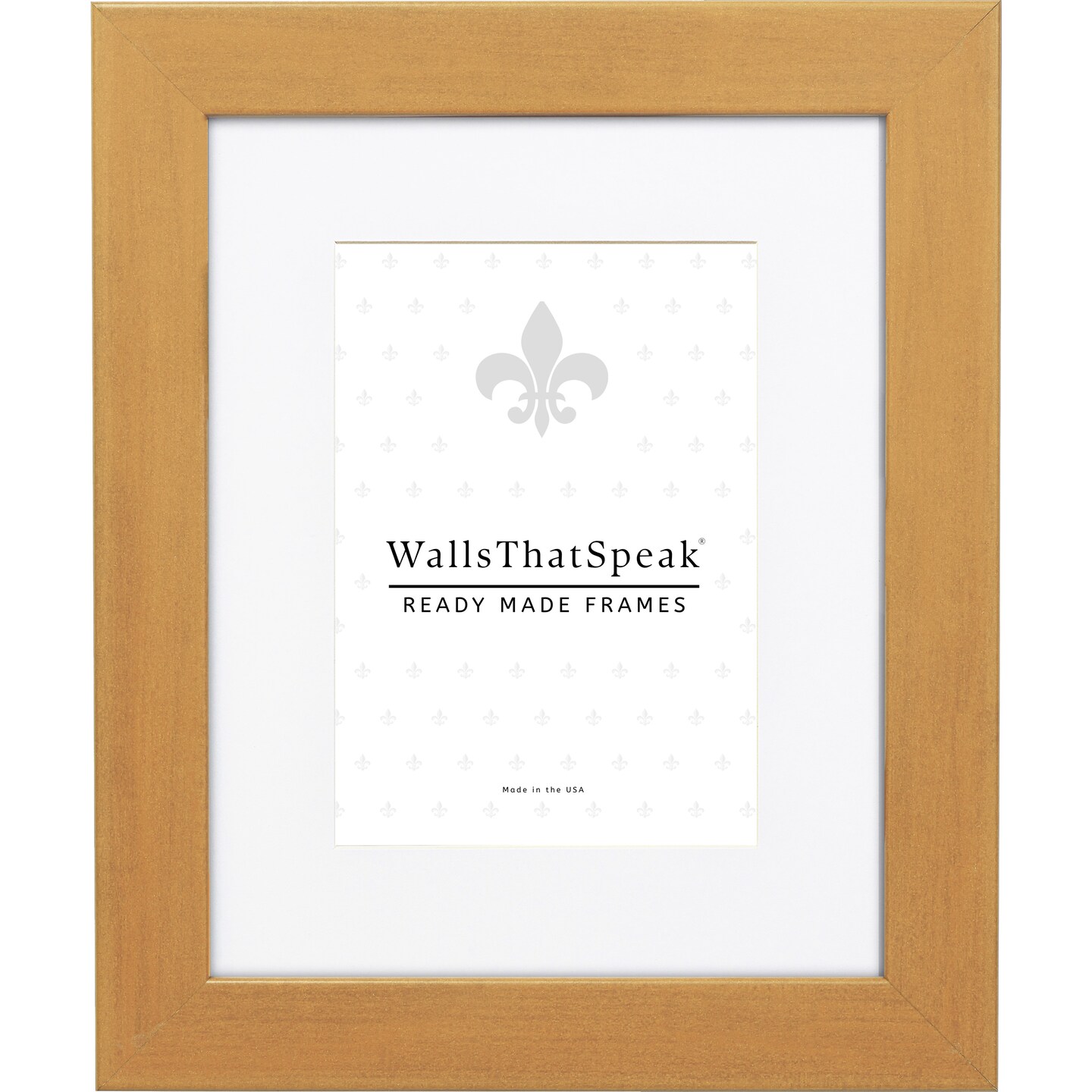 Bauhaus 1.25" Distressed Gold Matted Picture Frame by wallsthatspeak
