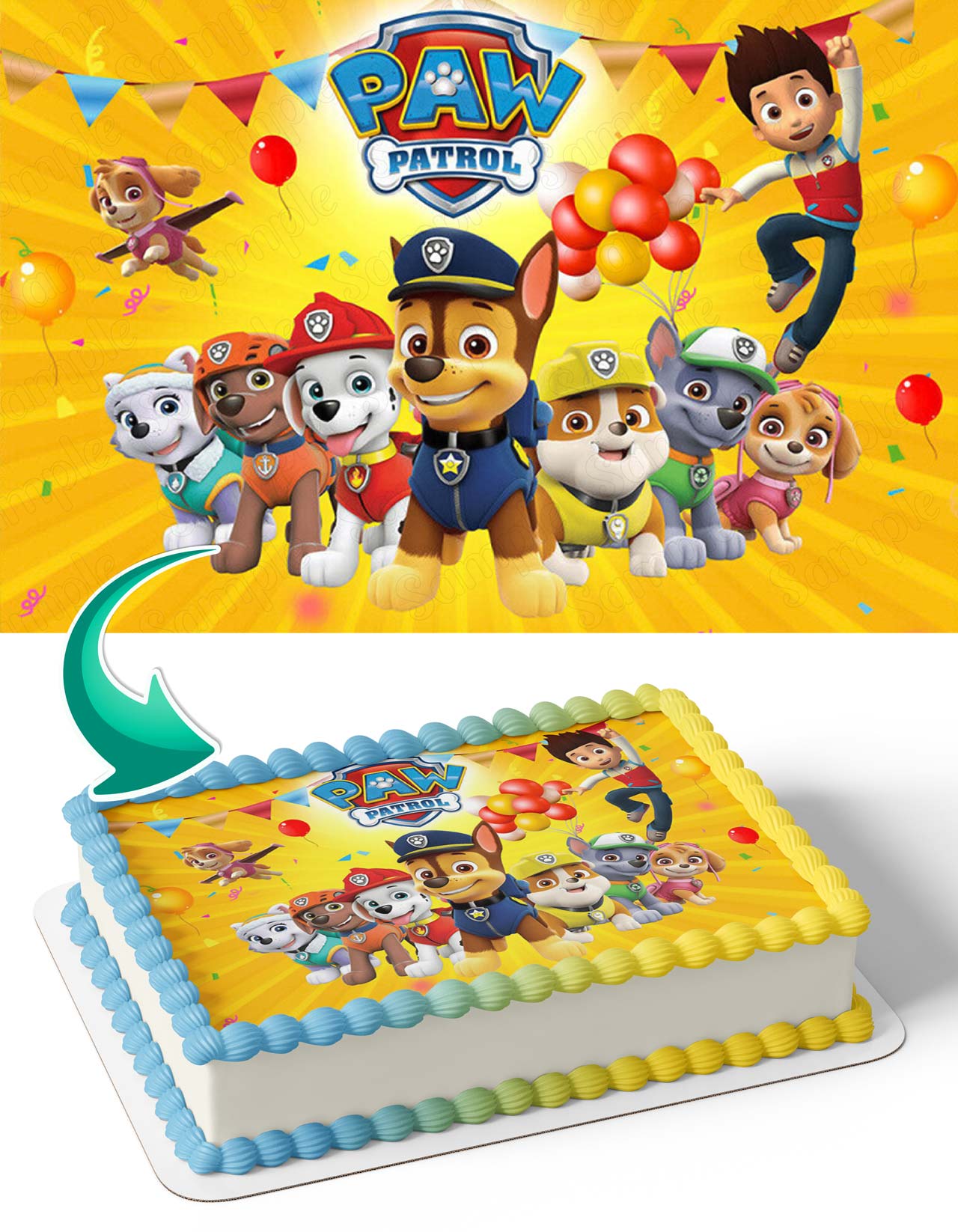 Paw Patrol Edible Cake Image Topper Birthday Cake Sheet