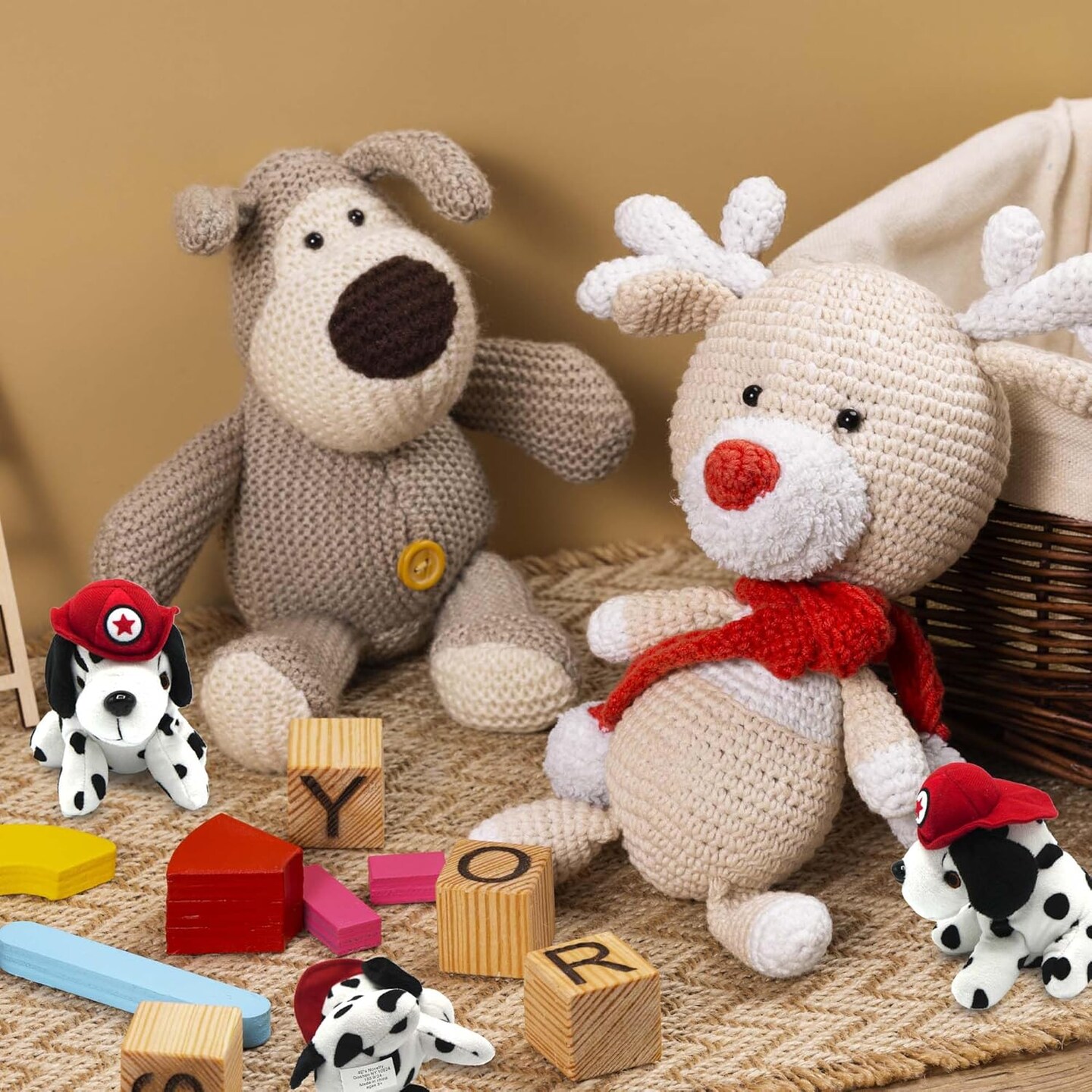 4E&#x27;s Novelty 12 Pack Dalmatians Stuffed Animals - Stuffed Dalmatian Dog Plush, Dalmatian Dog Toy for Kids