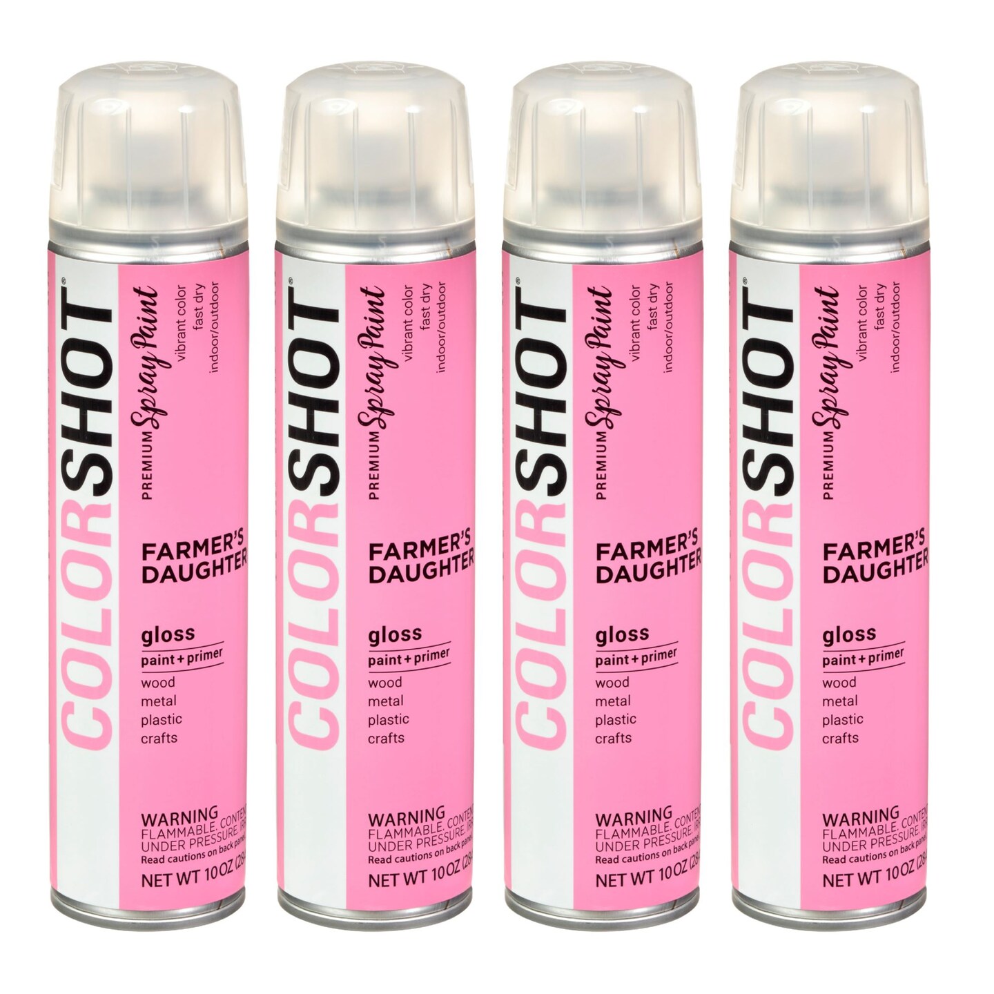 COLORSHOT Gloss Spray Paint Farmer&#x27;&#x27;s Daughter (Pink) 10 oz. 4 Pack