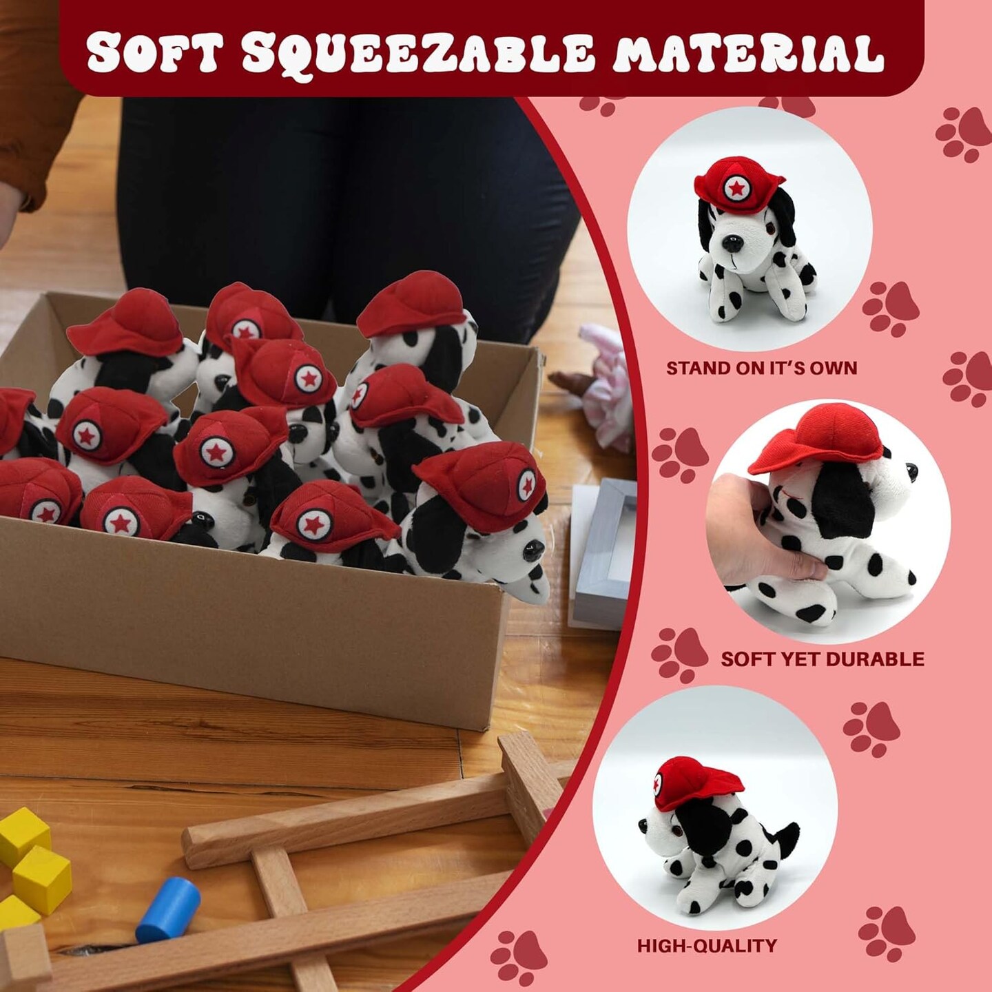 4E&#x27;s Novelty 12 Pack Dalmatians Stuffed Animals - Stuffed Dalmatian Dog Plush, Dalmatian Dog Toy for Kids