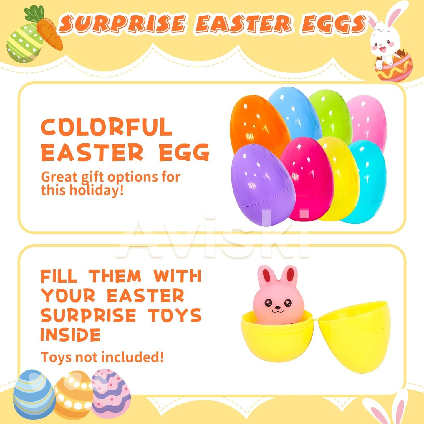 400Pcs 2.36inch Colorful Easter Plastic Eggs for Kids Egg Hunt Basket Bag Empty Stuffers Fillers with 4pcs Cute Non Woven Bags, Toys Filling Treats and Easter Theme Party Supplies Favor