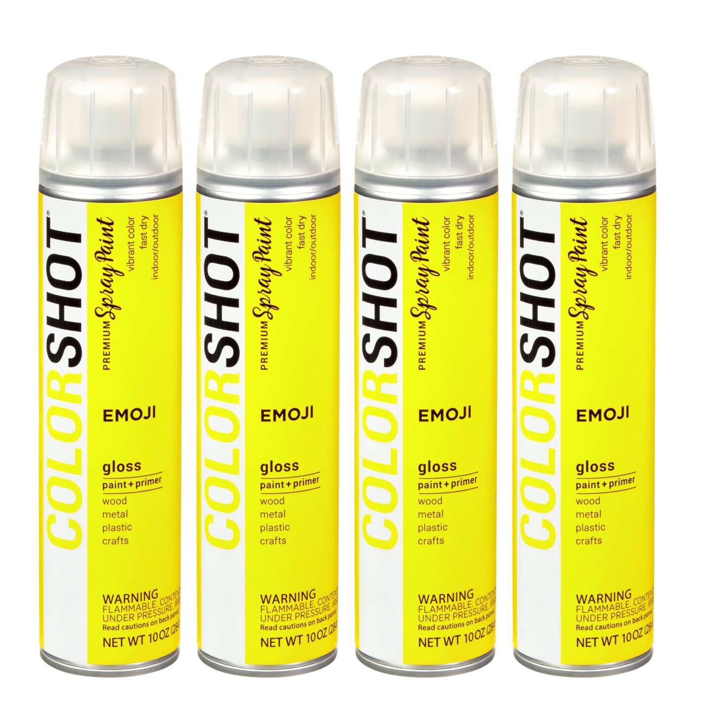 COLORSHOT Gloss Spray Paint Emoji (Yellow) 10 oz. 4 Pack
