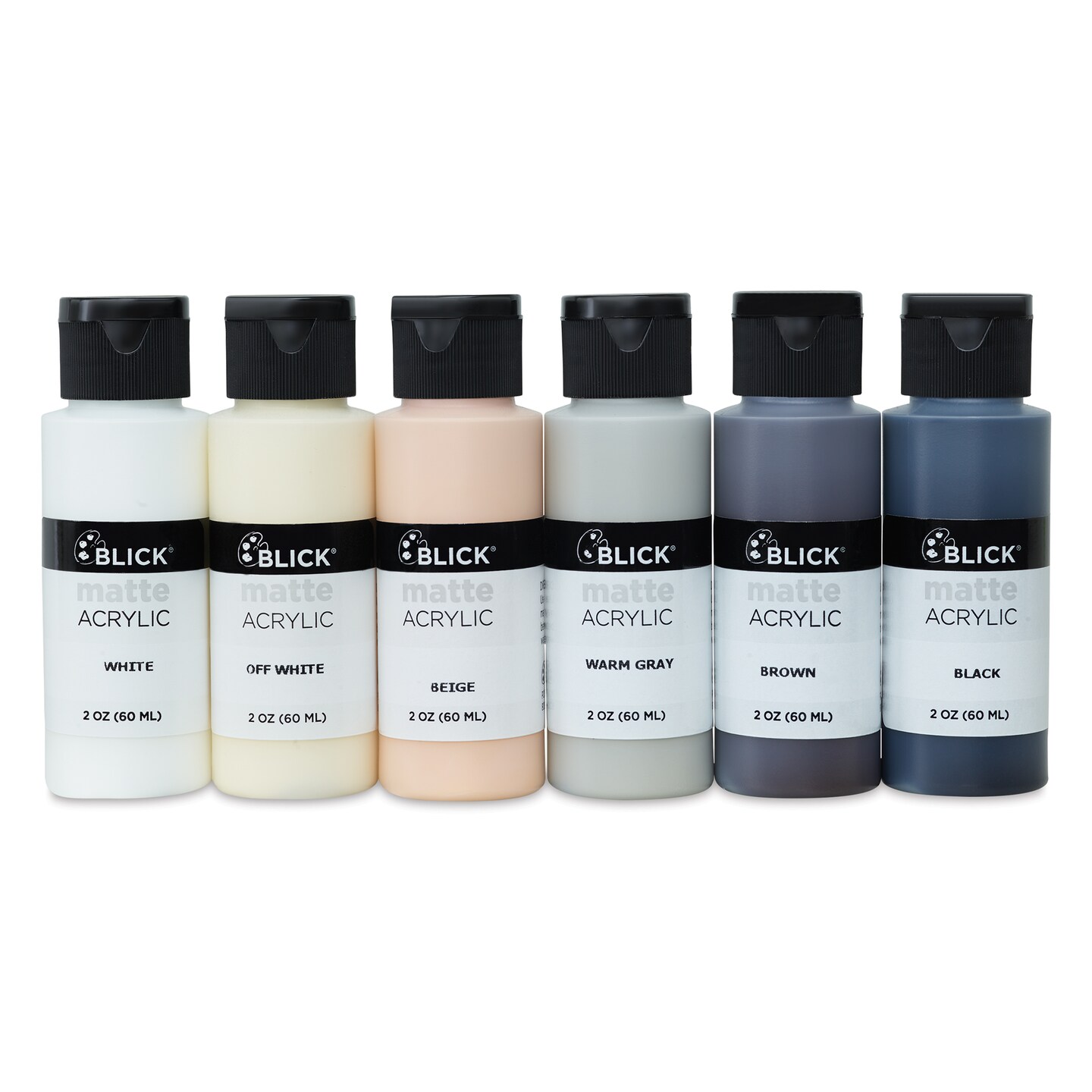 Blick Matte Acrylics - Set of 6, Neutral Colors, 2 oz