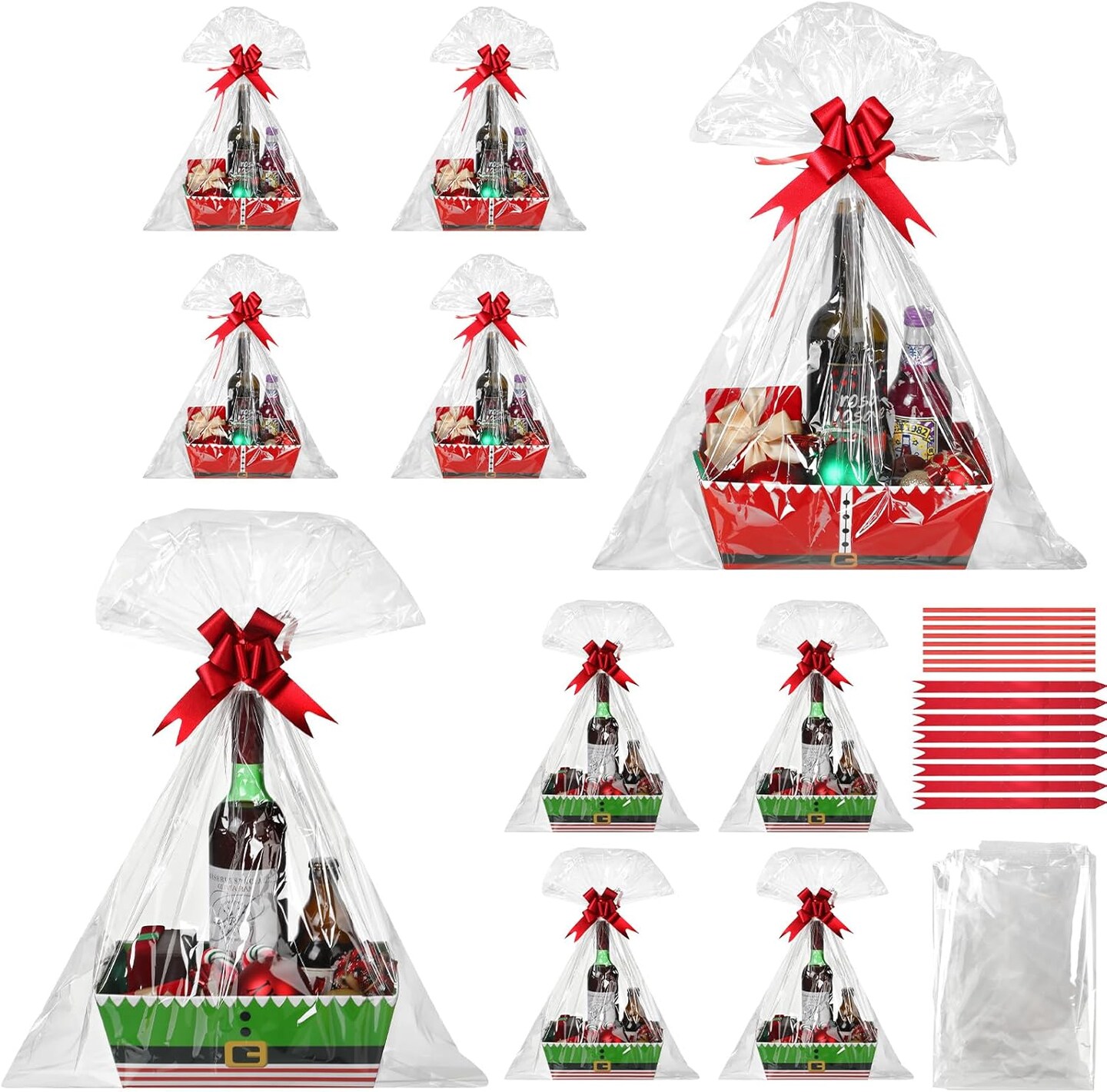 24 Pieces Christmas Gift Baskets Empty Kit