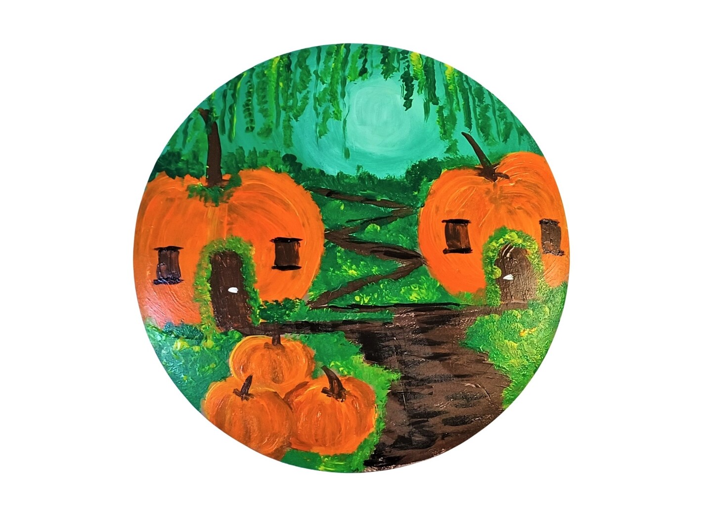 Fall Paint Kit - Mystical Pumpkin Village Tabletop Trinket Box Painting Kit &#x26; Video Lesson, Fall DIY, Beginner Painting, Paint At Home