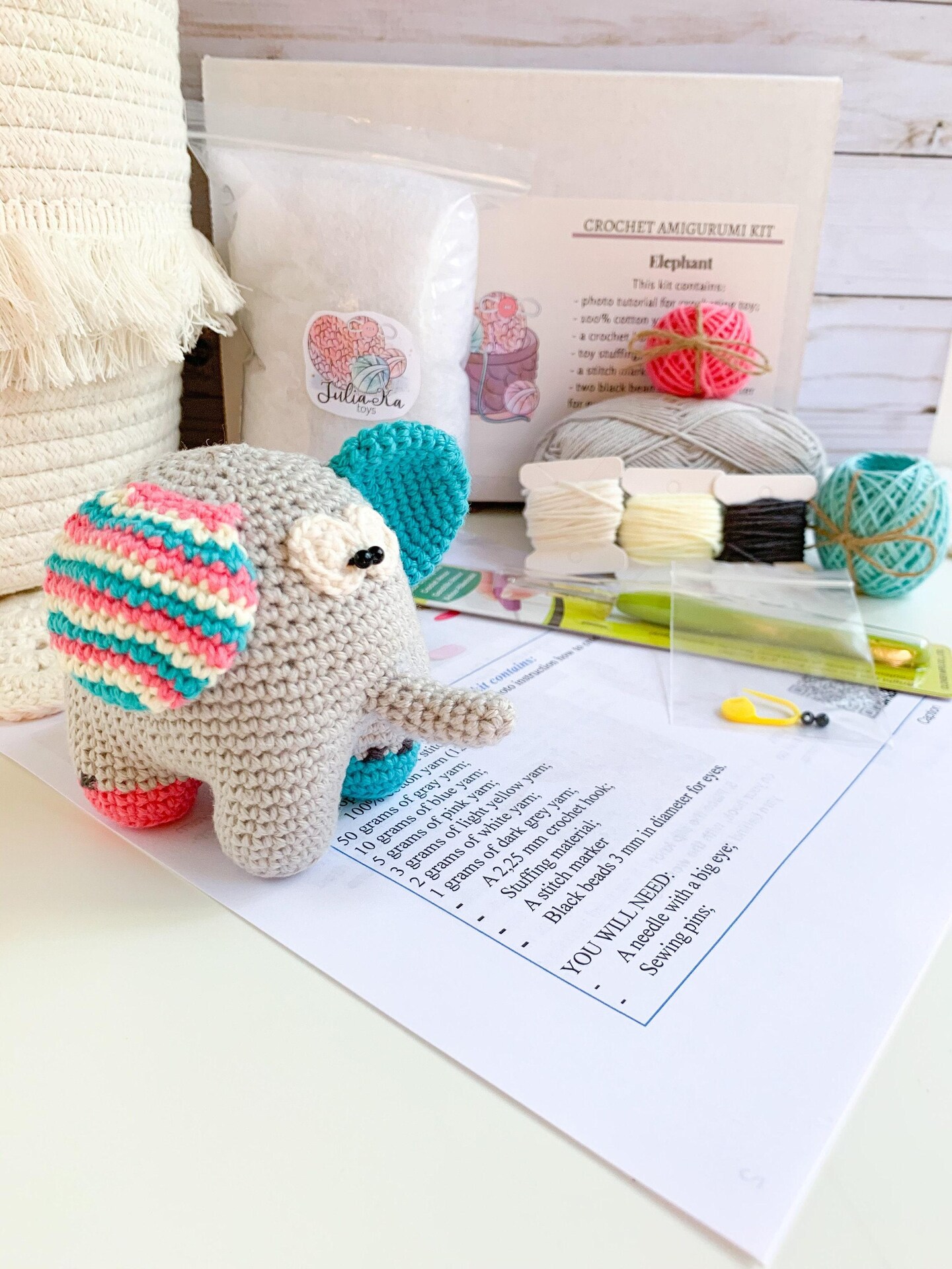 kitphoenix Diy Crochet À La Main Kits, Kits De Coussins Avec Crochet, Chat Suspendu Kit Tapis Point Noué À Faire Pour Enfants Adultes Débutants,Artisanat Créatif 43X43Cm