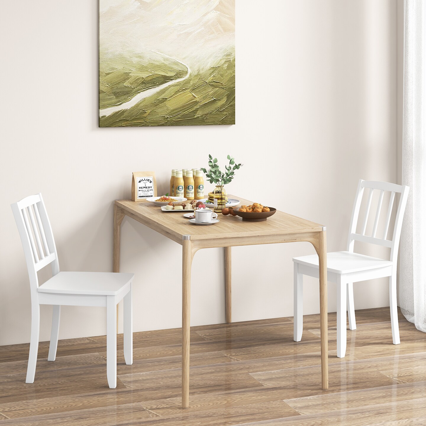 Wood Dining Chair With Rubber Wood Legs - Dining Rooms, Kitchens, Offices &#x26; Cafes - Set of 2