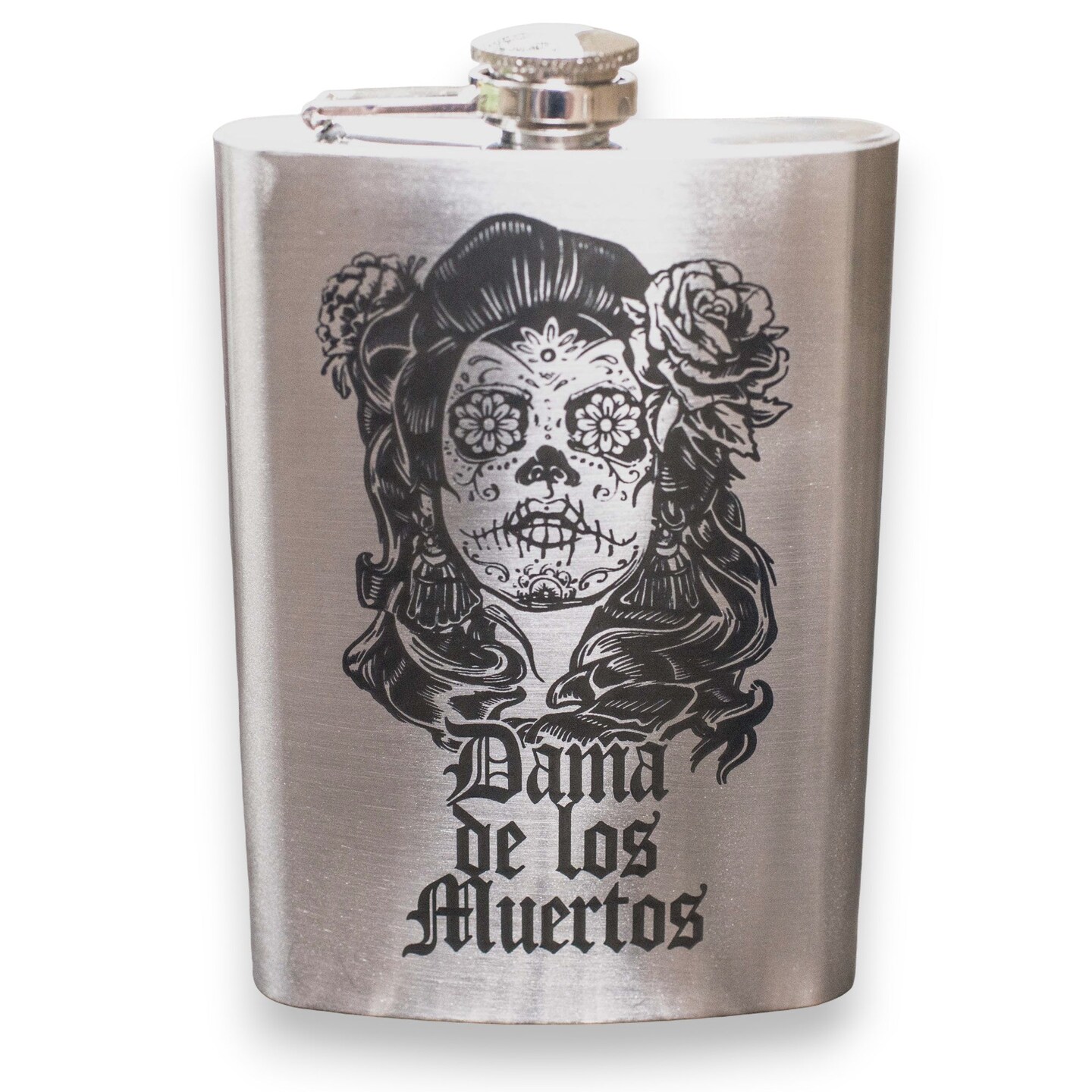 8oz Dama De Los Muertos Stainless Steel Flask 8oz Dama De Los Muertos Stainless Steel Flask