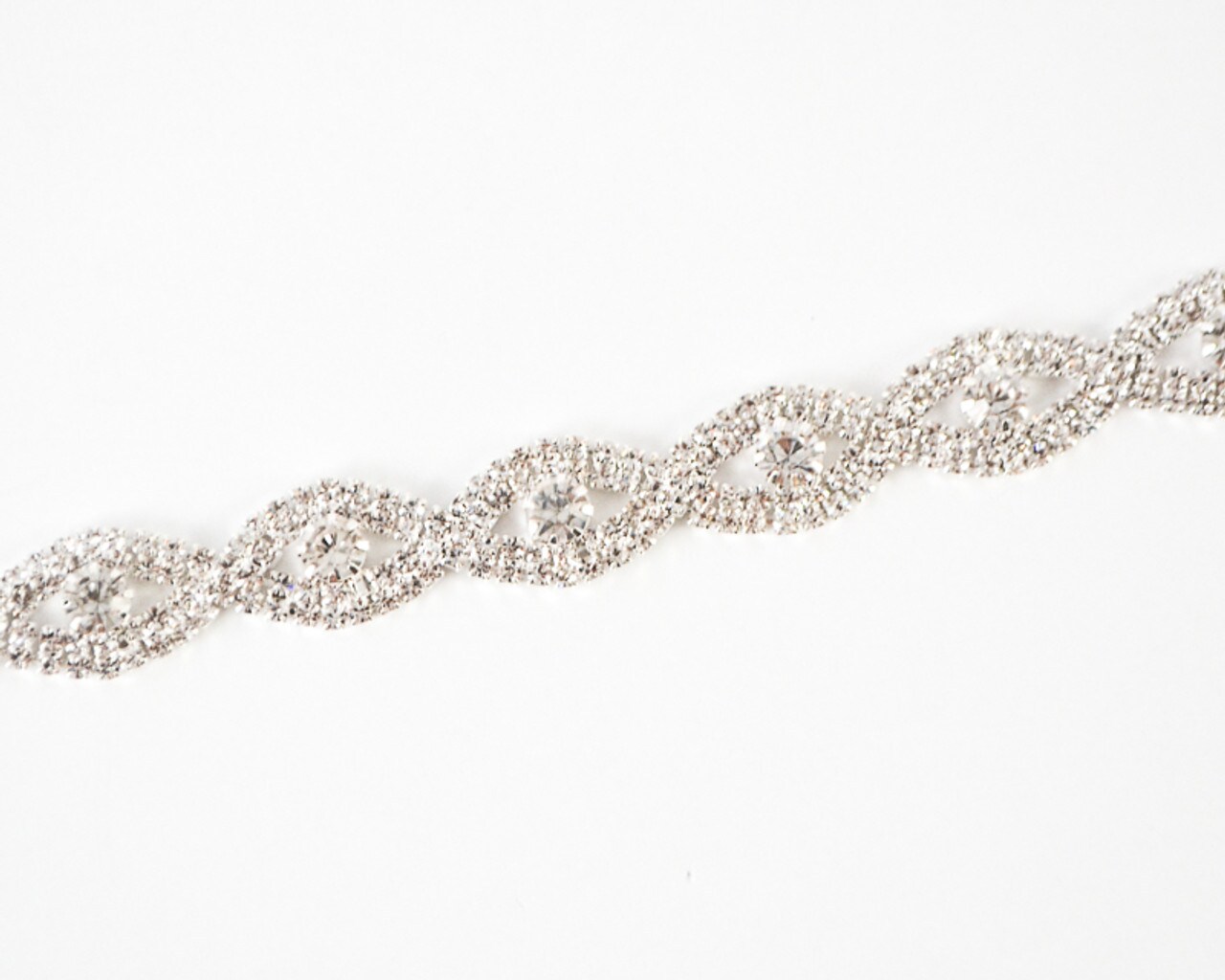 1/2&#x22; Crystal Rhinestone Fashion Trim 1 Yard Rhinestone Chain Trim