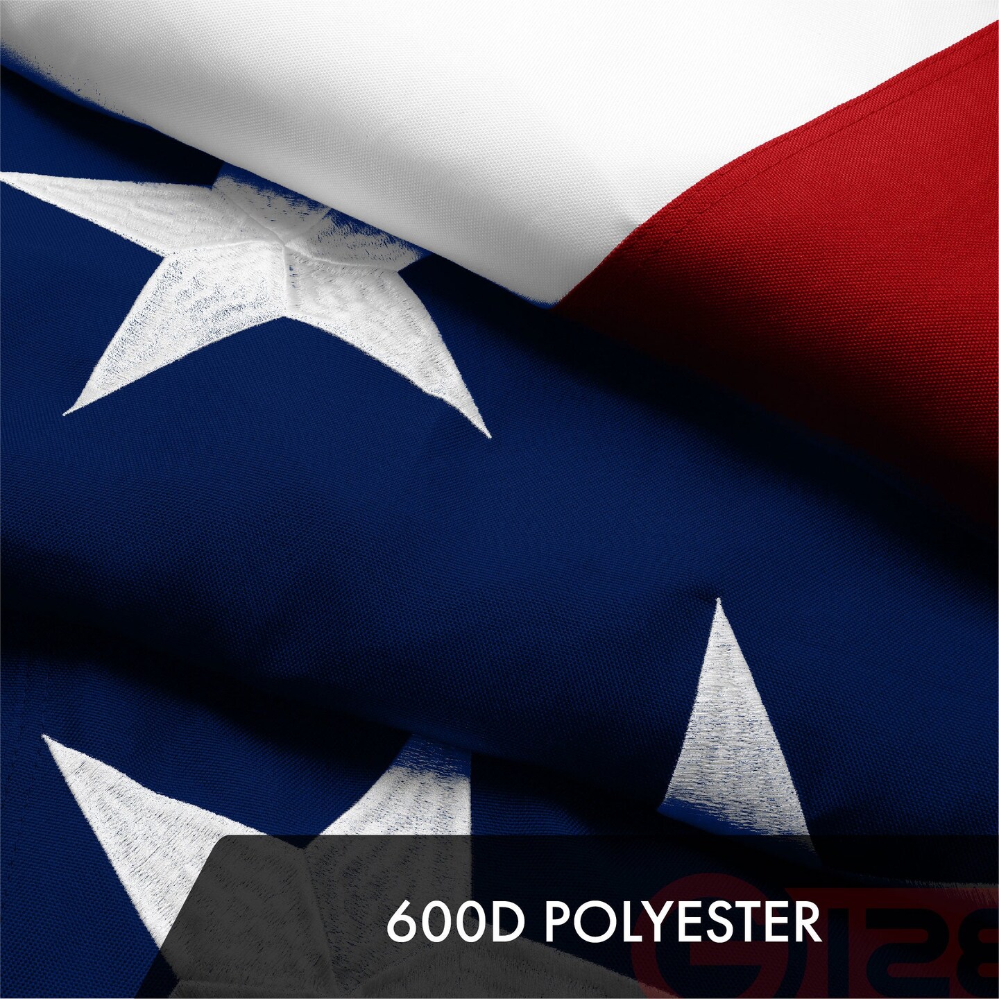 G128 American USA Flag | 30x50 Ft | ToughWeave Series Embroidered 600D Polyester | Country Flag, Embroidered Stars, Sewn Stripes, Indoor/Outdoor, Brass Grommets