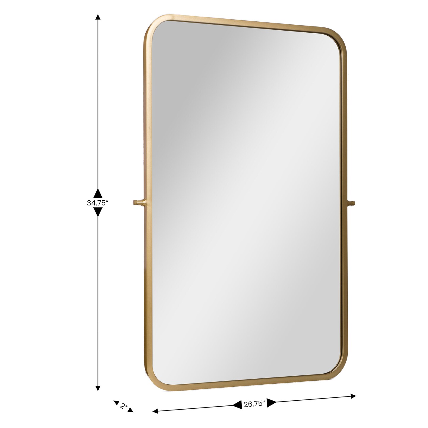 Emma and Oliver Mason Pivot Wall Mirror with Slim Frame and Silver Backed Glass for Clarity for Bathrooms