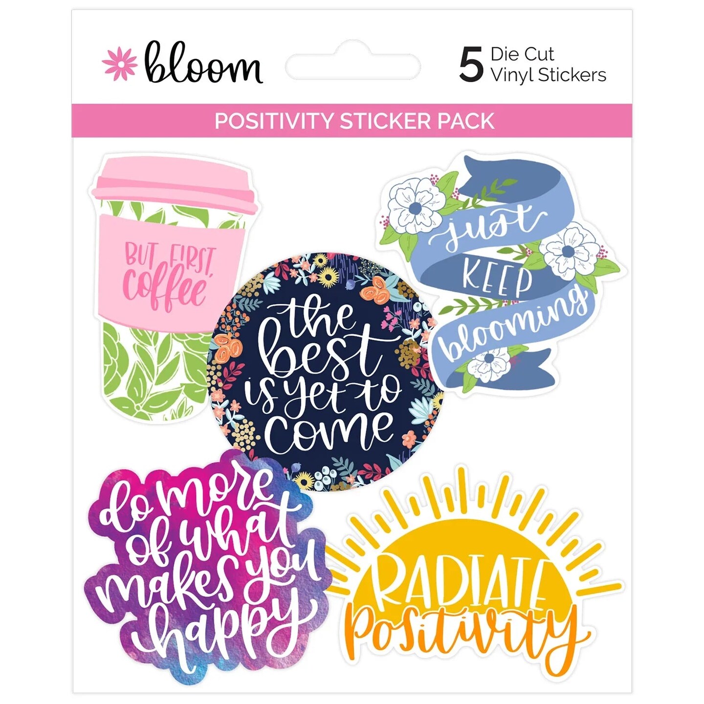 bloom daily planners Vinyl Sticker Set, Positivity Pack