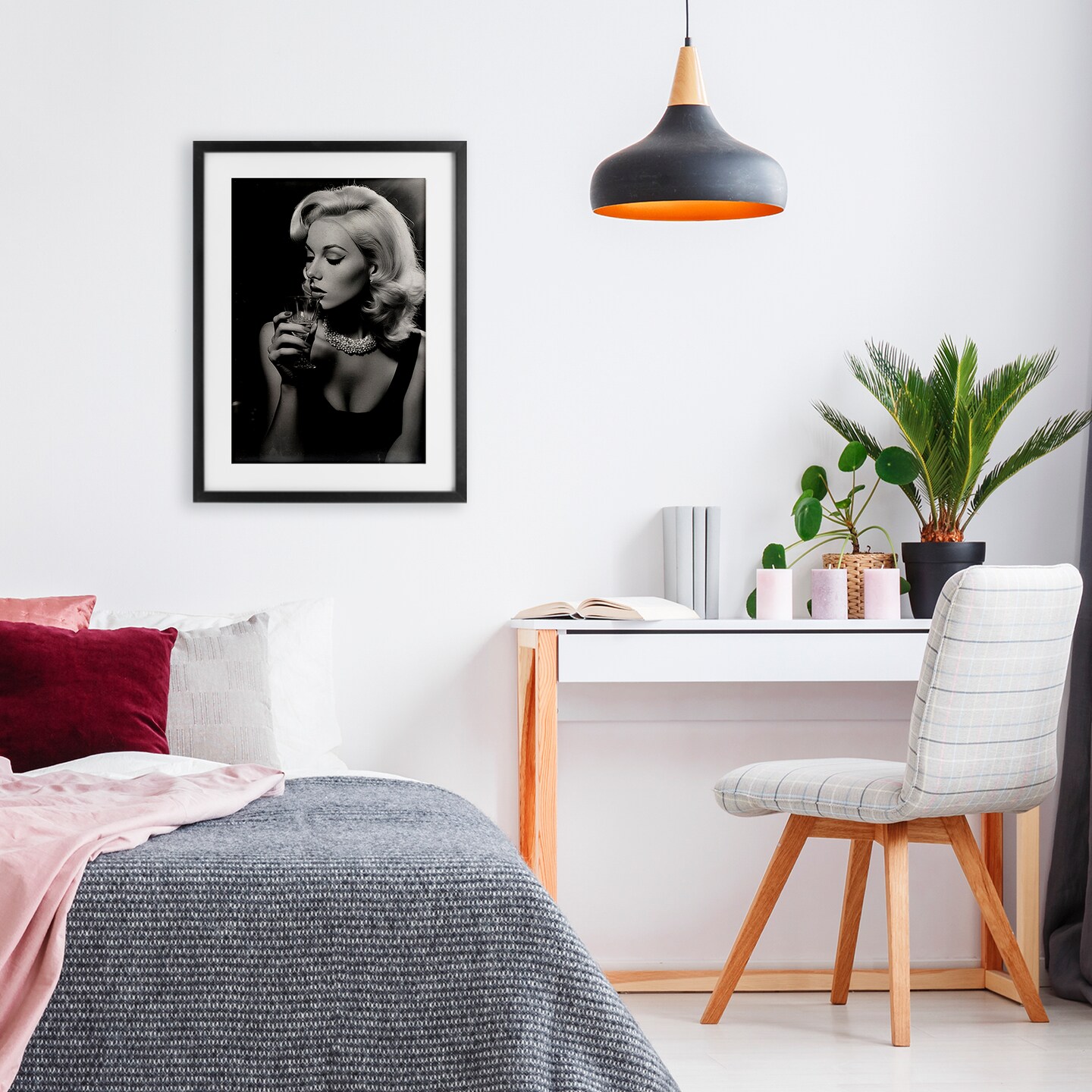 Stupell Industries Classic Woman & Martini Framed Print Under Glass, design by Decent Exposures