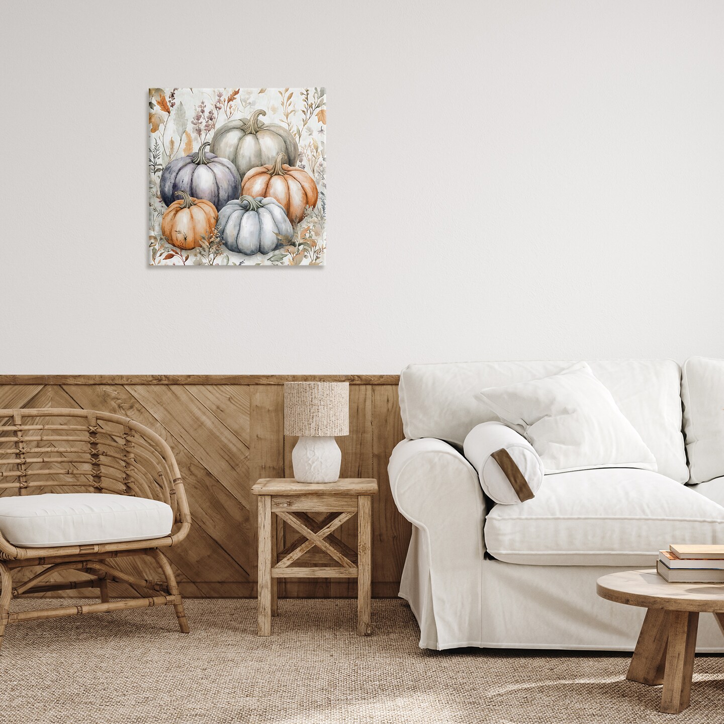 Stupell Industries Watercolor Pumpkin Harvest Canvas, design by Creative Studio