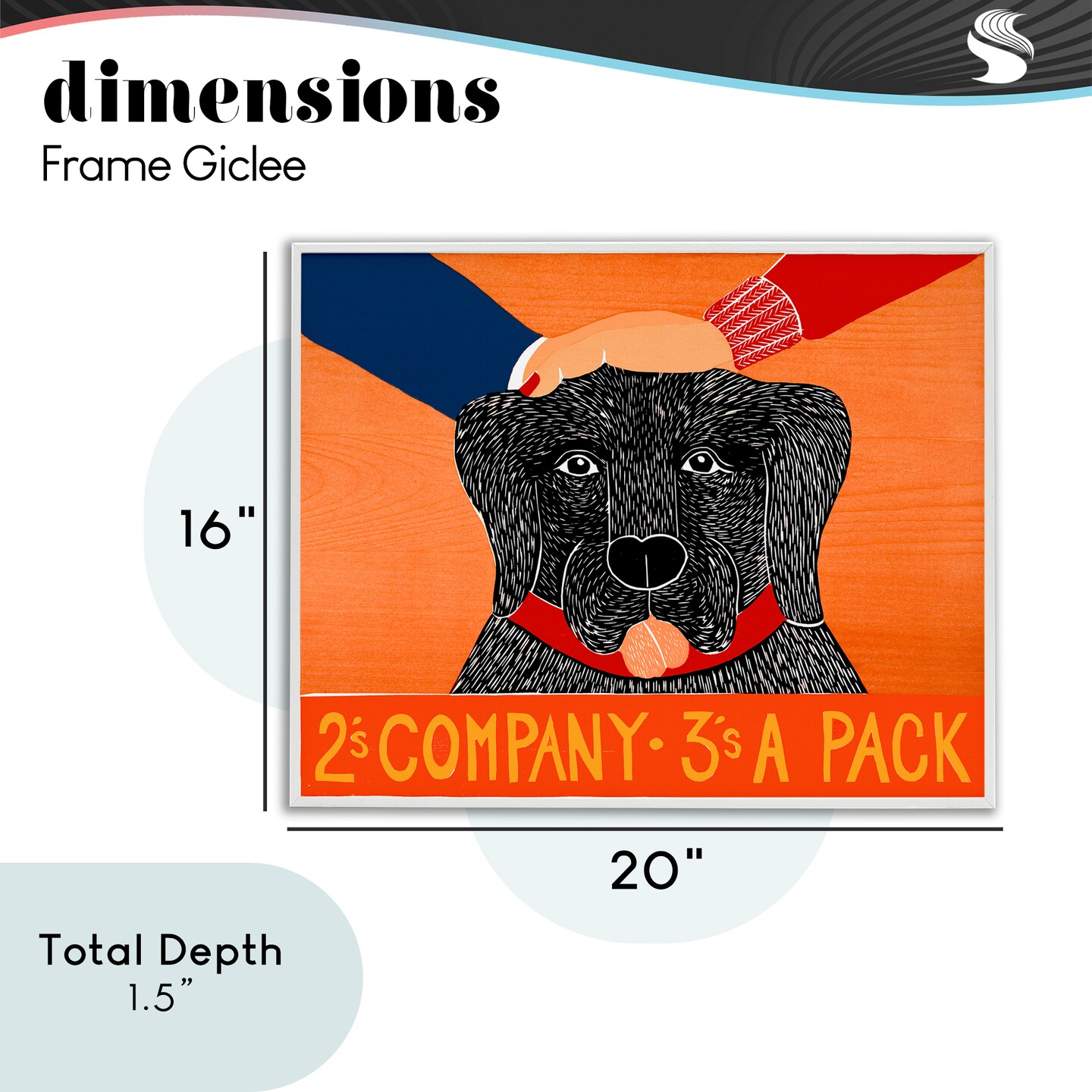 Stupell Industries 2's Company Dog Framed Giclee, design by Stephen Huneck