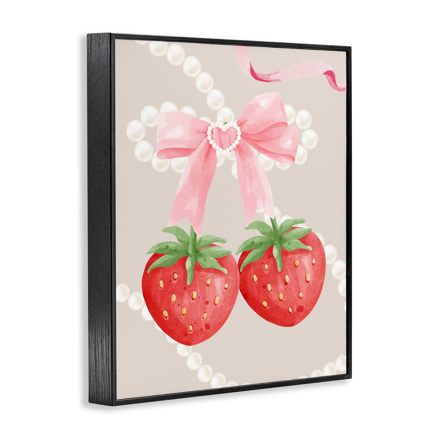 Stupell Industries Feminine Strawberry Pearls Framed Giclee, design by Jesse Keith