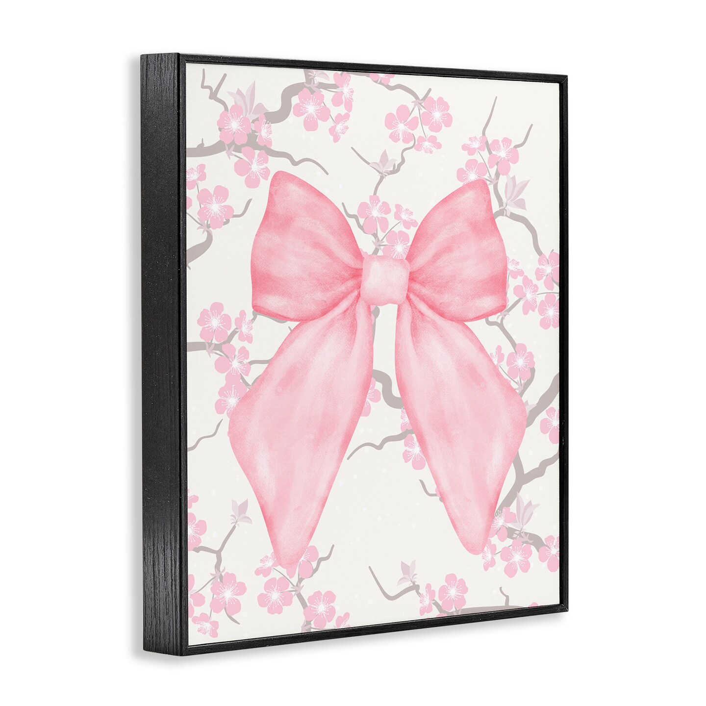 Stupell Industries Cherry Blossom & Ribbon Framed Giclee, design by Jesse Keith