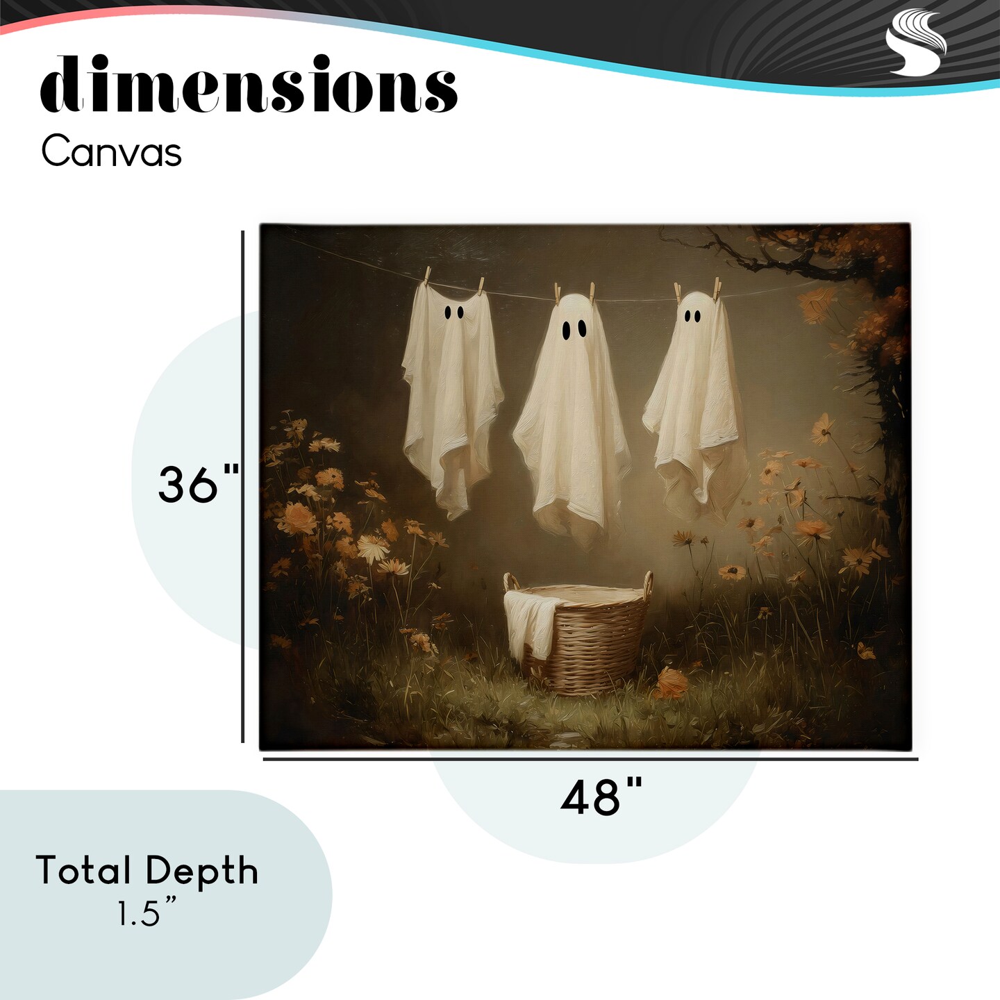 Stupell Industries Three Laundry Ghosts Hanging Canvas, design by Arlington Prints