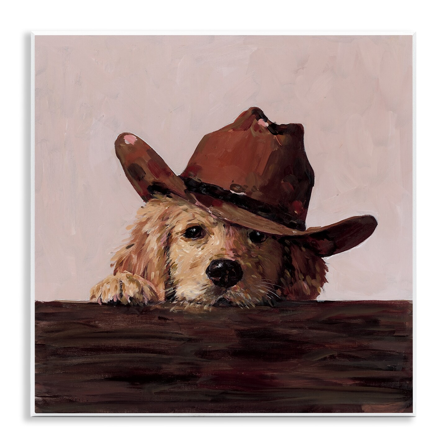 Stupell Industries Peeking Cowboy Dog Wall Plaque, design by Studio Bautista