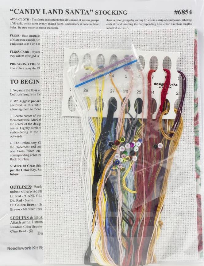 DIY Design Works Candy Land Santa Counted Cross Stitch Stocking Kit 6854