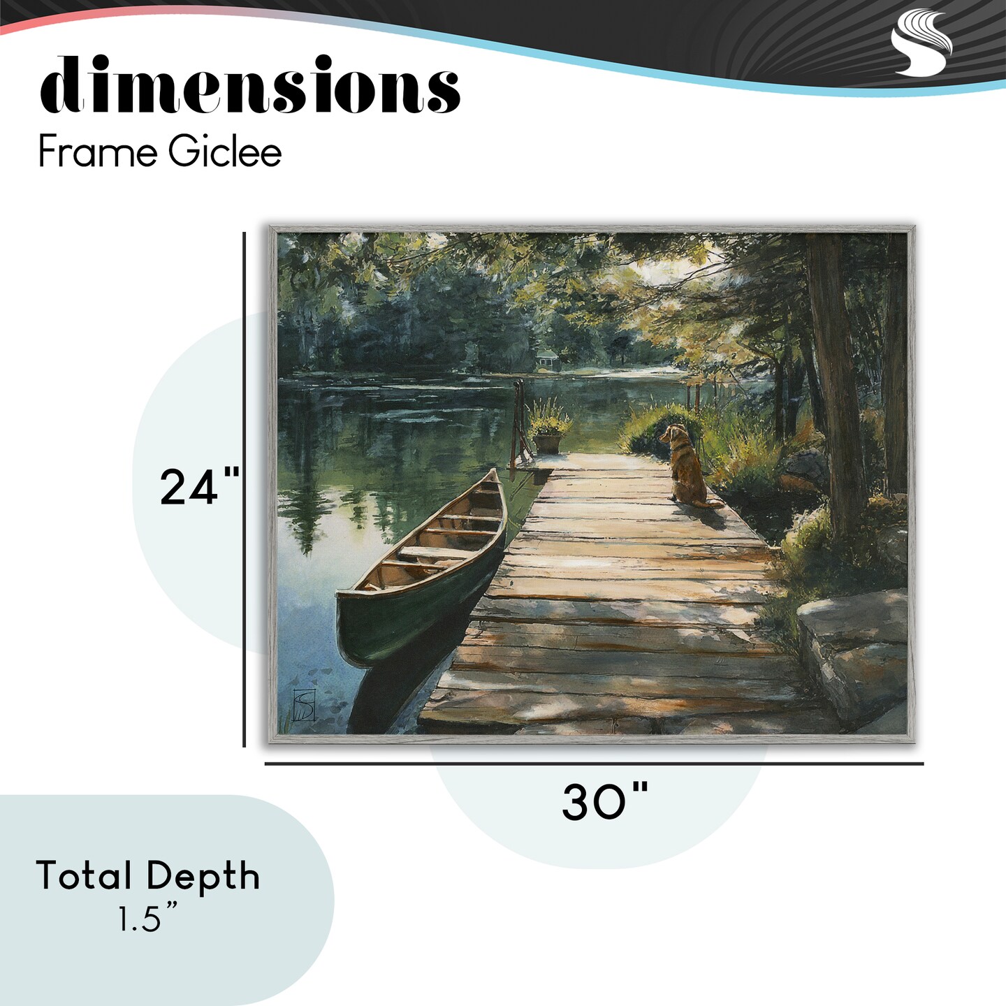 Stupell Industries Lake Life Dog on Dock Framed Giclee, design by Sara Culpepper