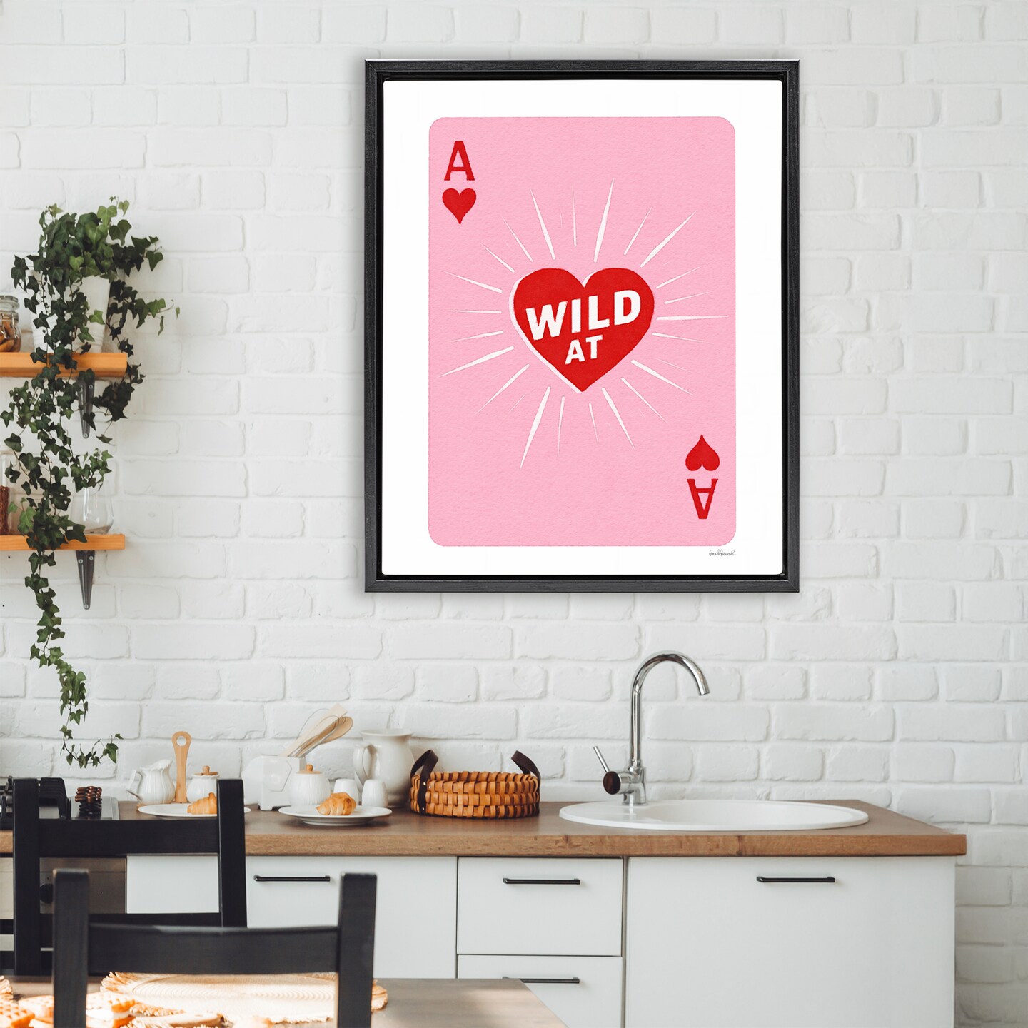 Stupell Industries Wild At Heart Card Floating Frame, design by Amanda Greenwood