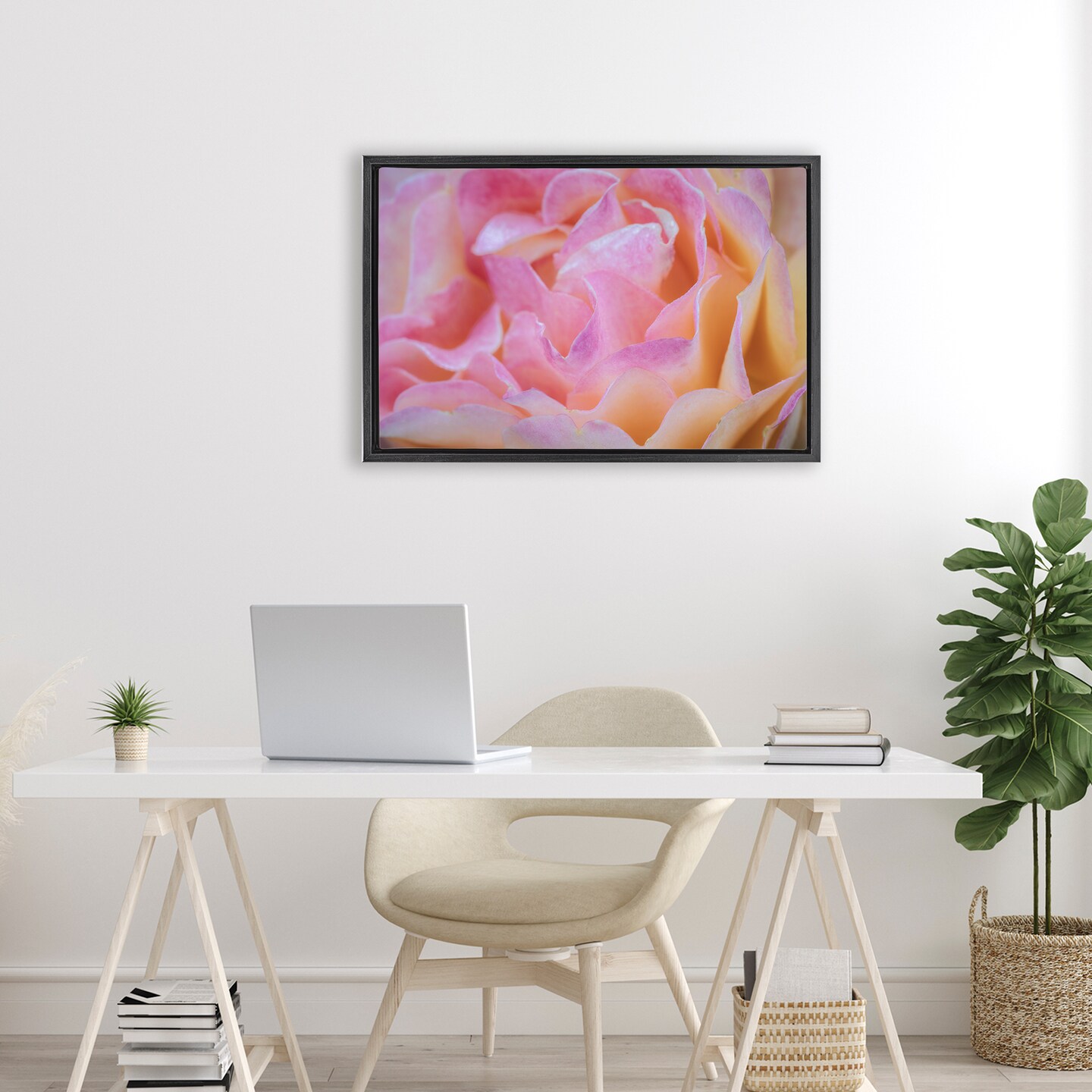 Stupell Industries Pink Floral Petals Palette Floating Frame, design by James Rodewald