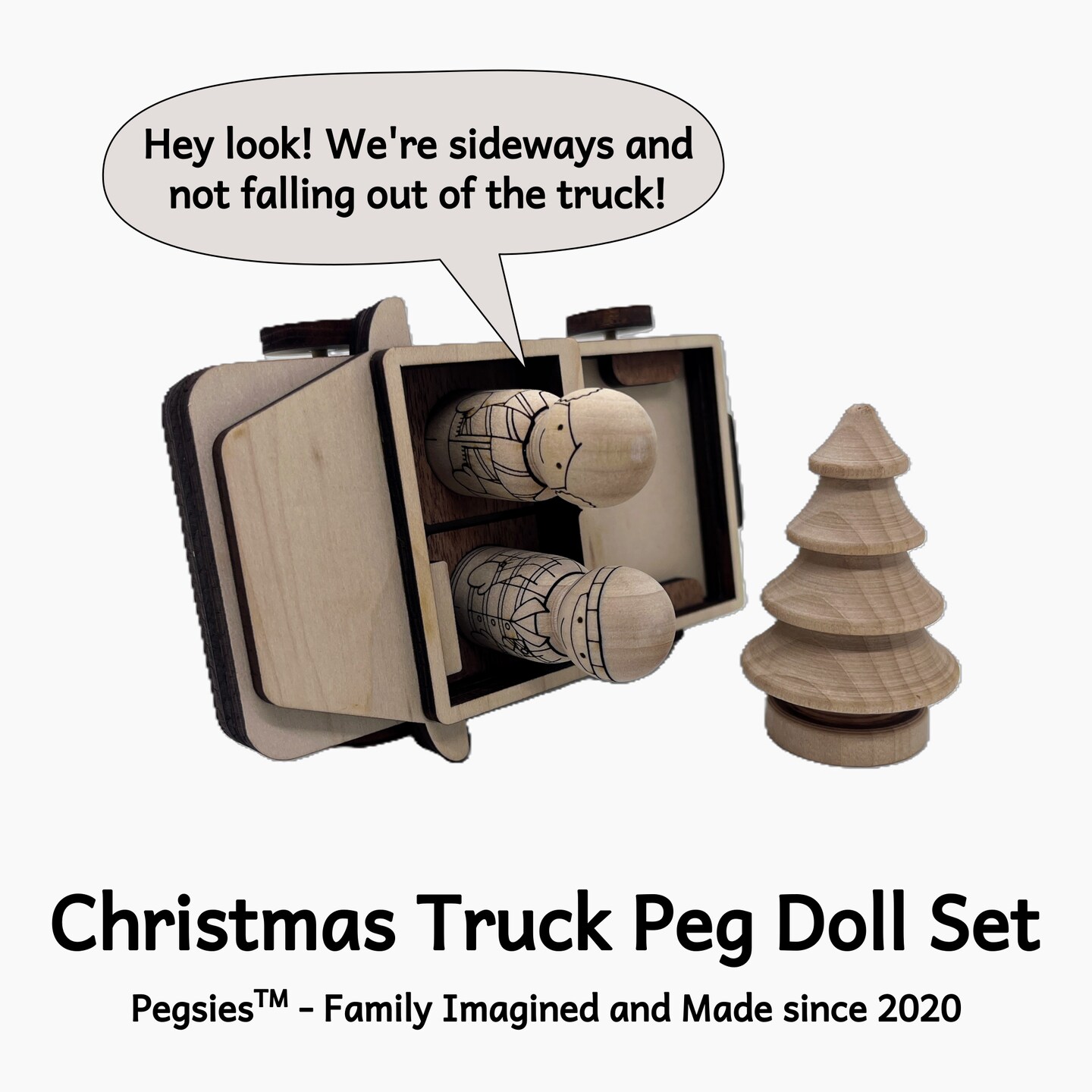 Christmas Truck Peg Doll Set by Pegsies&#x2122;